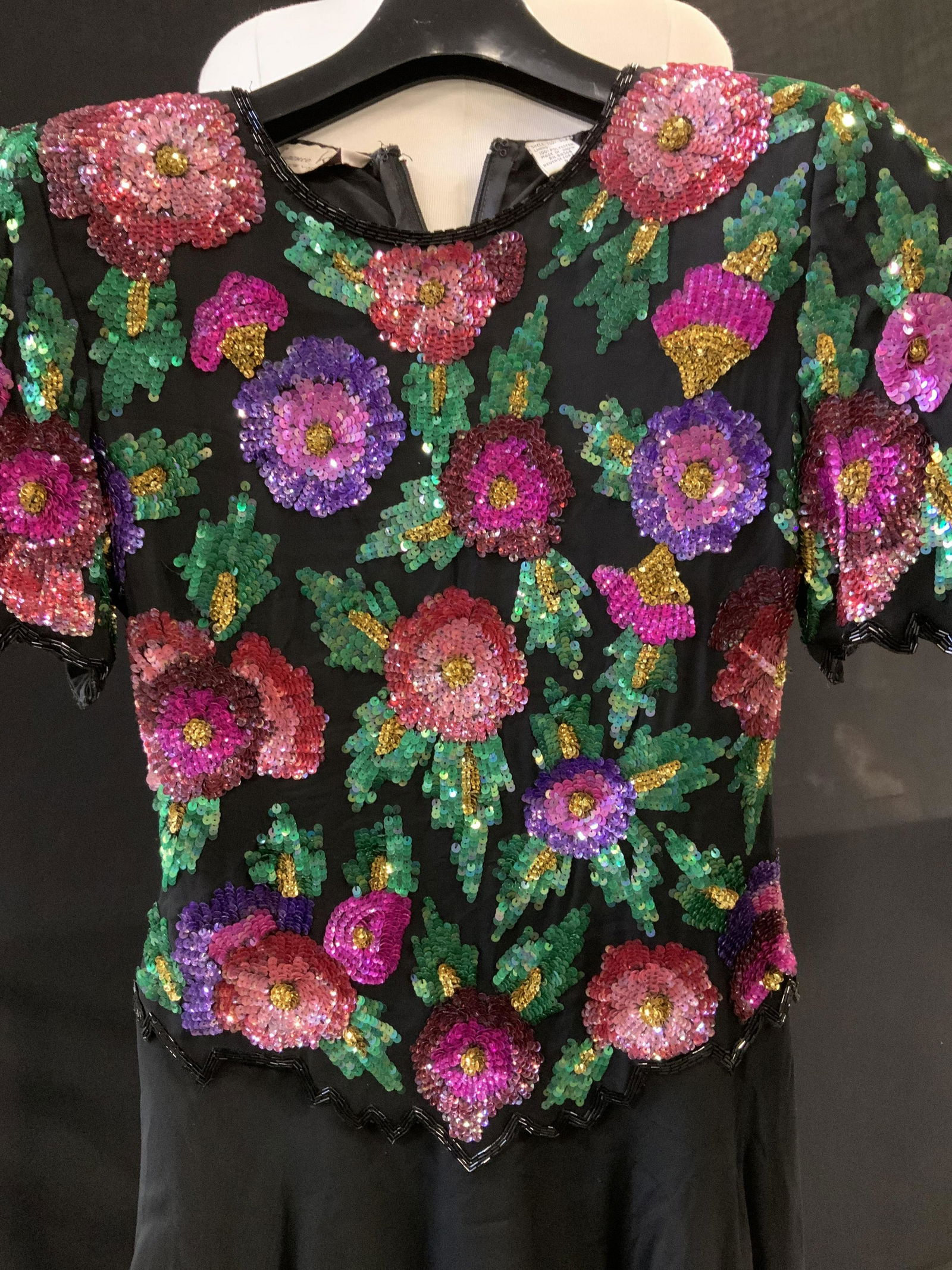 Laurence Kazan Sequin Cocktail Dress, 1980s (1 of 6)