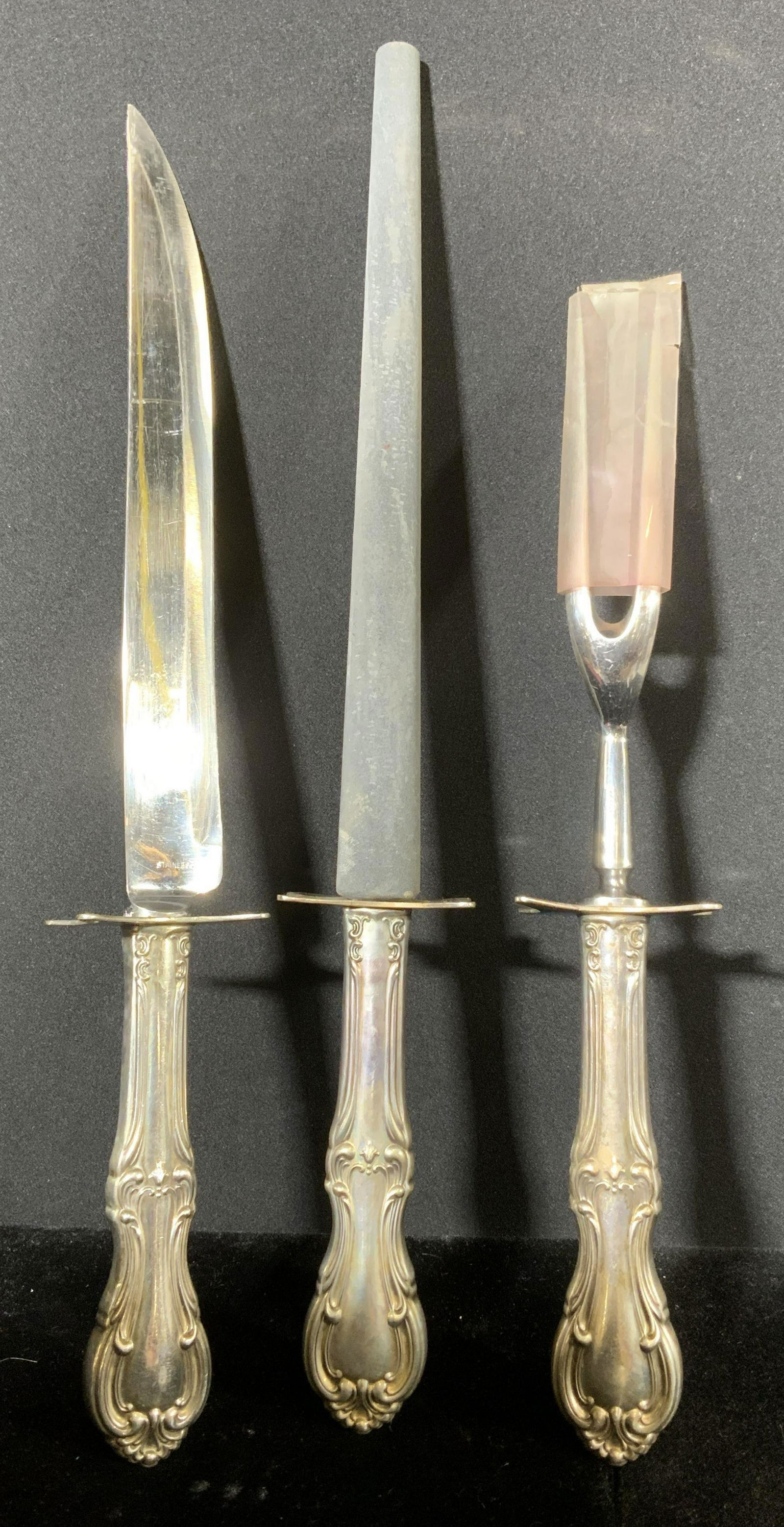 Set 3 Carving Utensils w Sterling Handles (1 of 6)