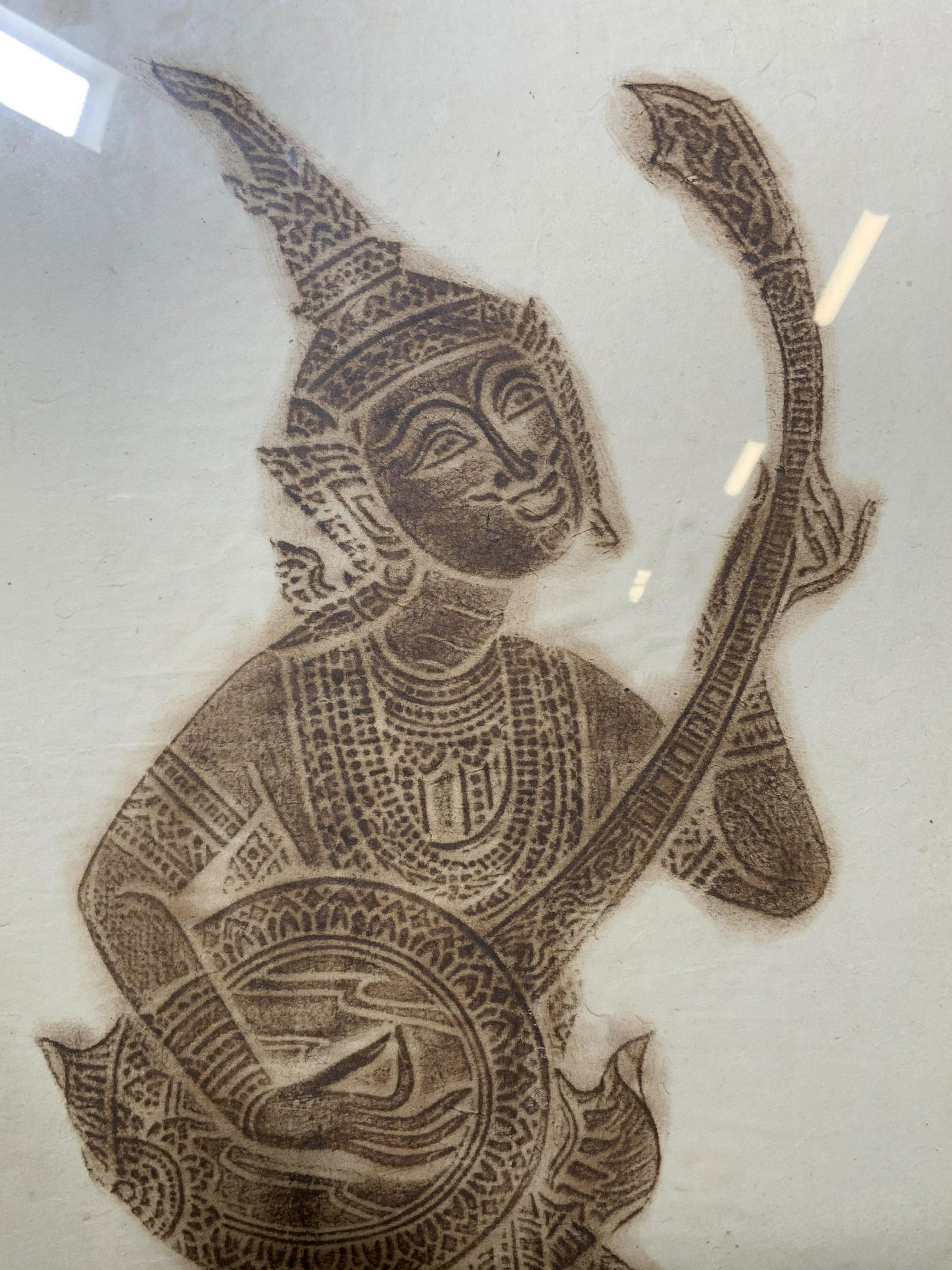 1950s Vintage Thai Pastel Rubbing on Rice Paper (1 of 5)