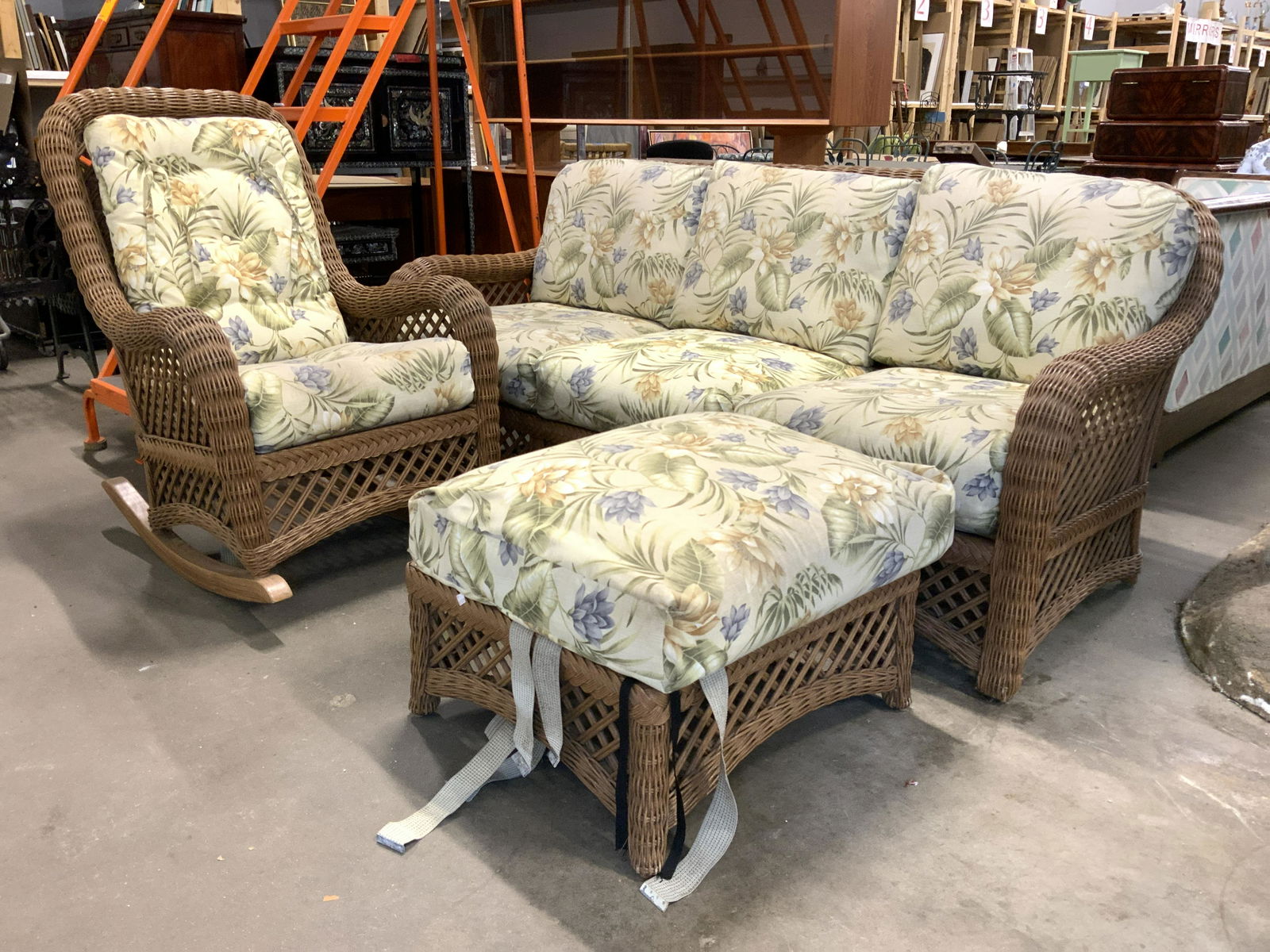 Lot 3 Piece Woven Wicker Patio Set (1 of 8)