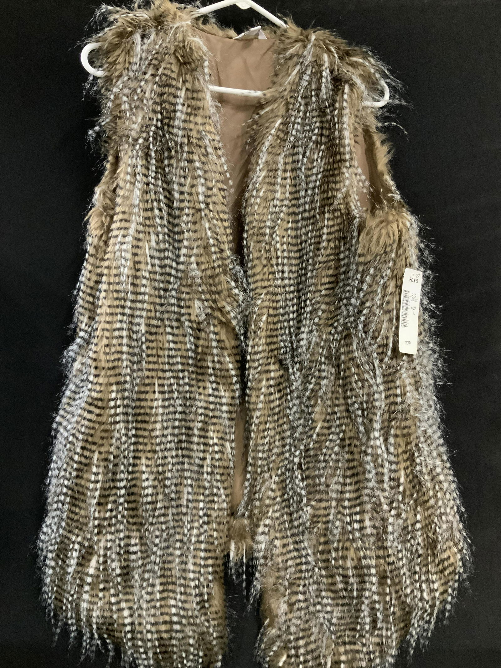 Harlow Zee Faux Fur Long Style Vest Nwt