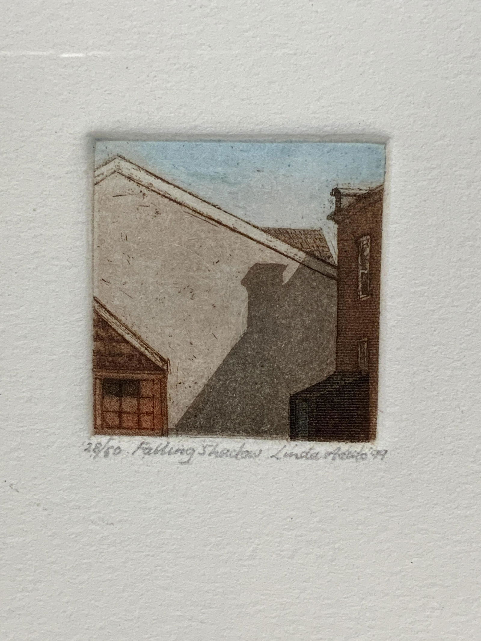 LINDA ADUOLO Signed Etching of a Falling Shadow (1 of 6)