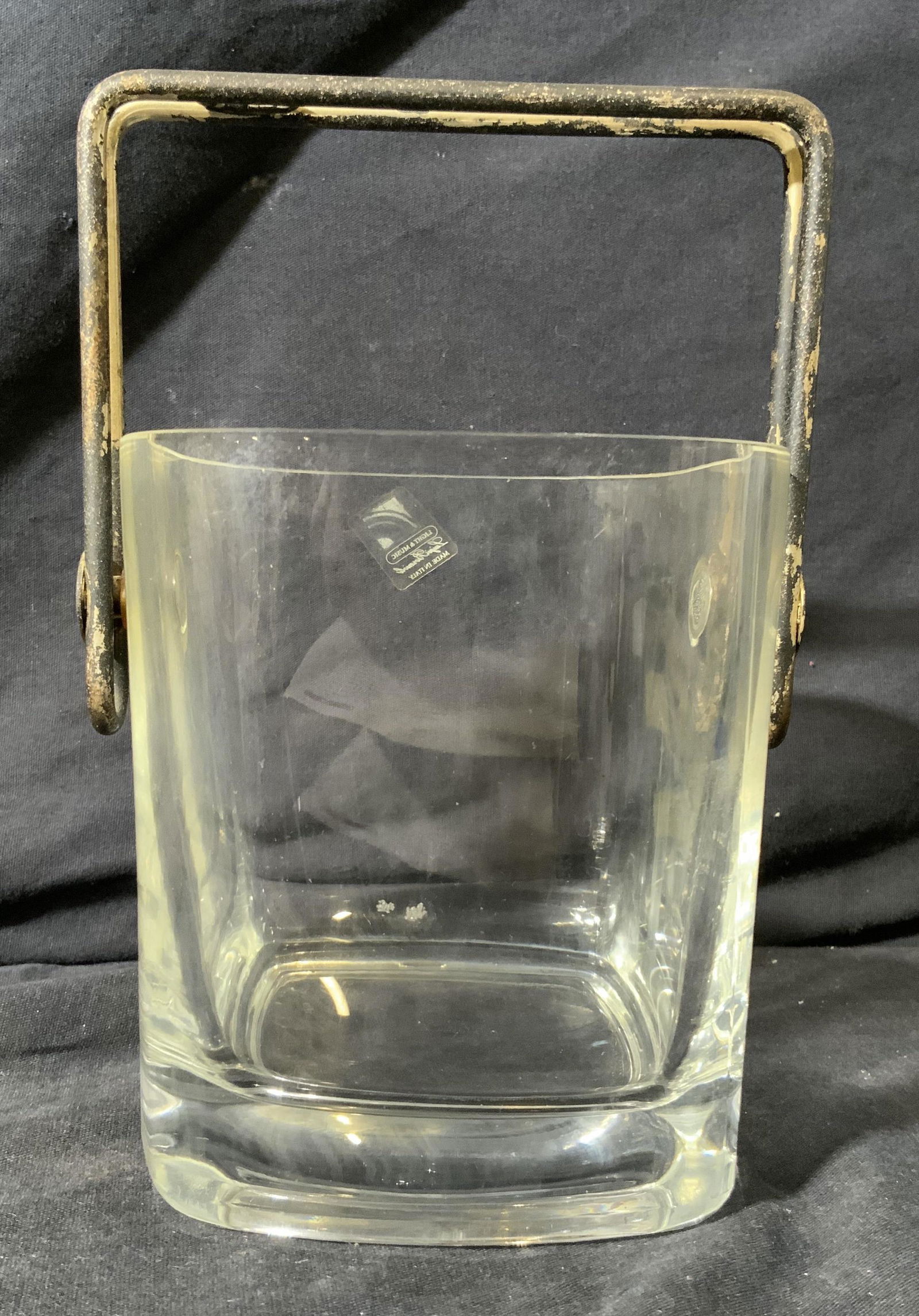 LUIGI BORMIOLI Square Glass Handled Ice Bucket (1 of 6)
