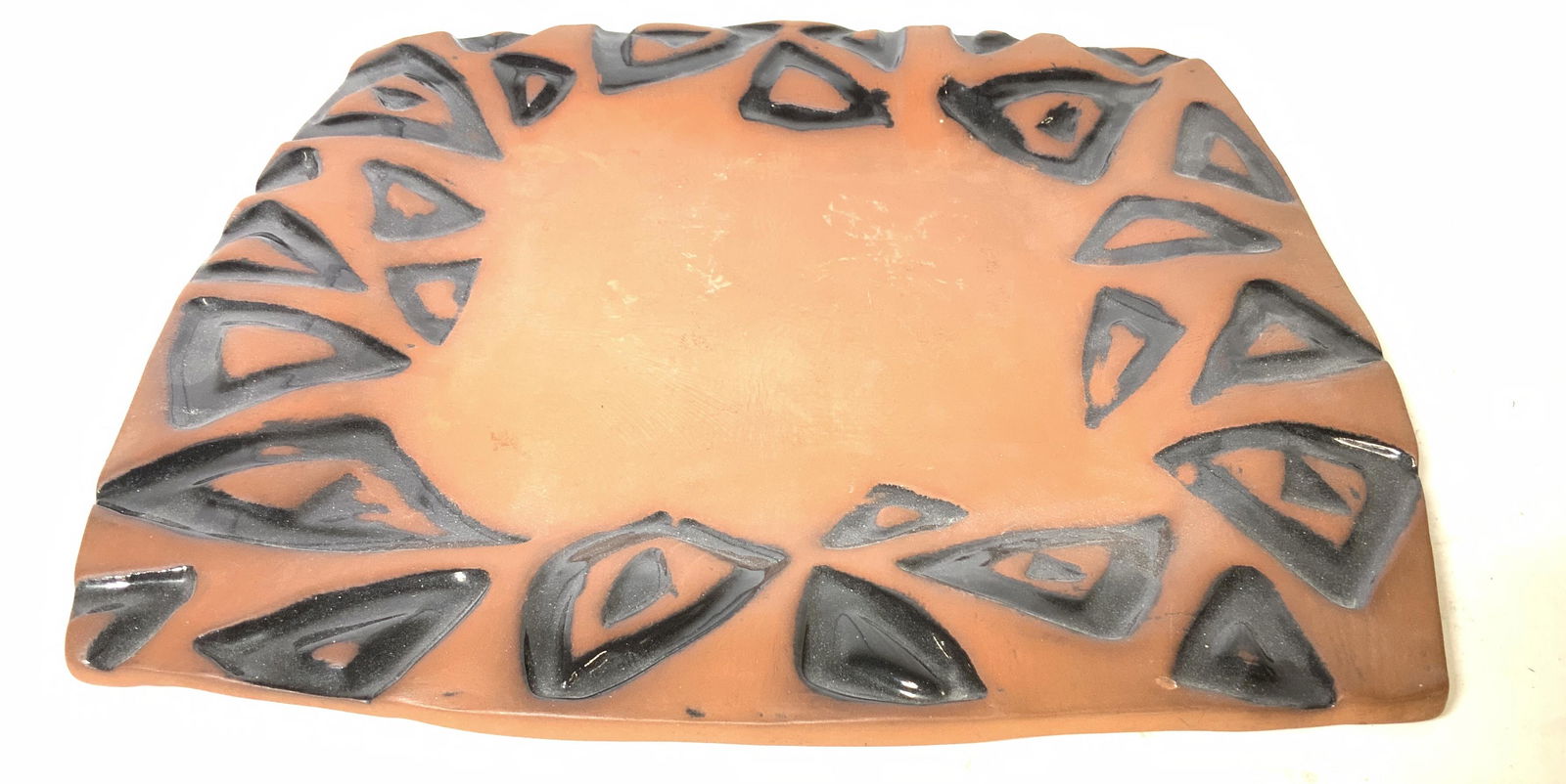 Artisanal Terra Cotta Centerpiece Platter, Signed (1 of 7)