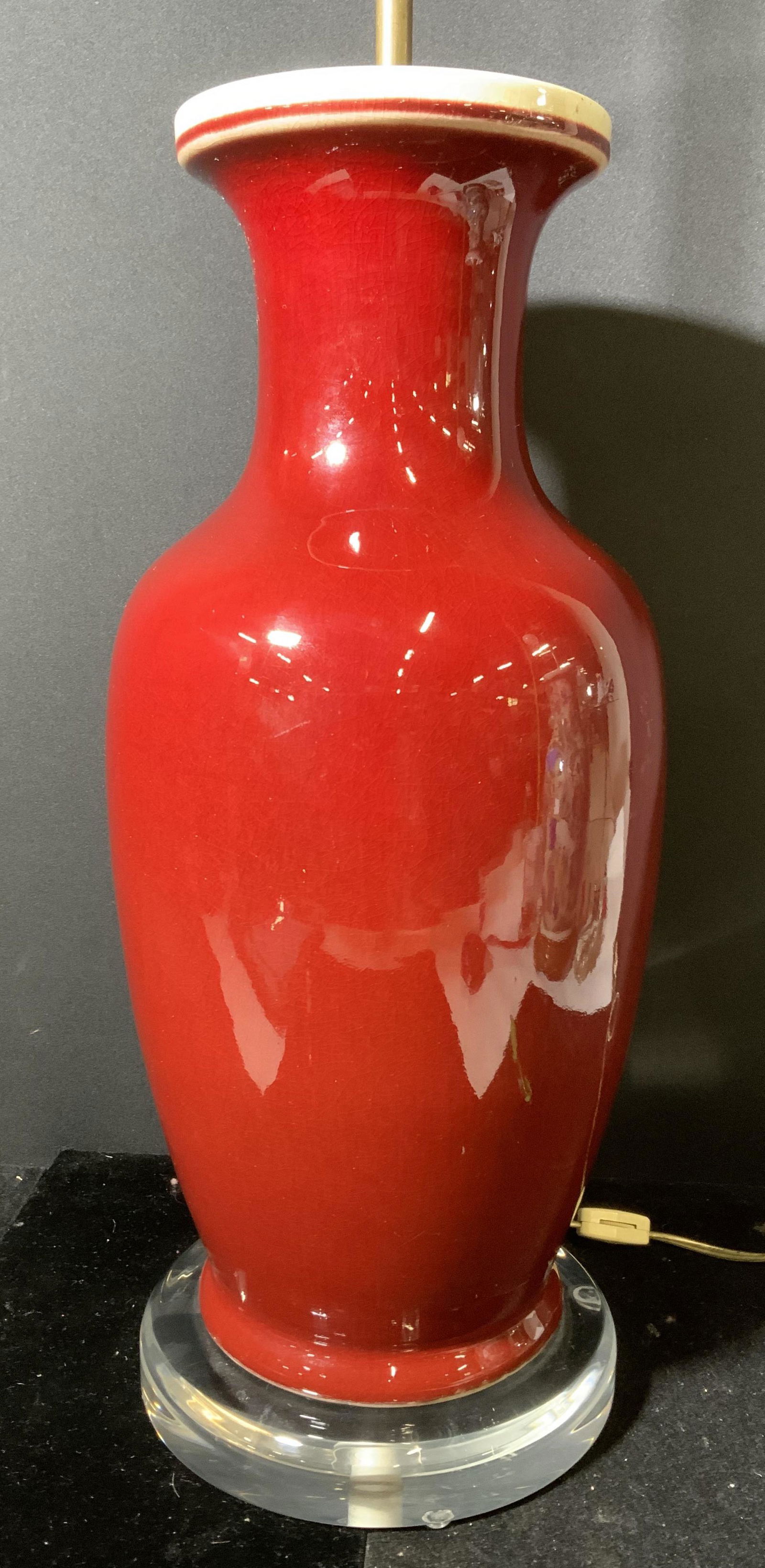 Glazed Ceramic Oxblood Lamp (1 of 8)