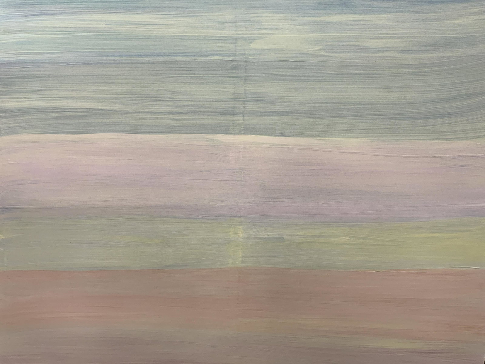 ATTR STANLEY LINDWASSER Horizontal Pastel Tones: ATTR STANLEY LINDWASSER Horizontal Pastel Tones, verso reads ‘STAN LINDWASSER 2019’, subject a large acrylic on stretched canvas painting of horizontal striped hues of pastel colors, measures 5 x 