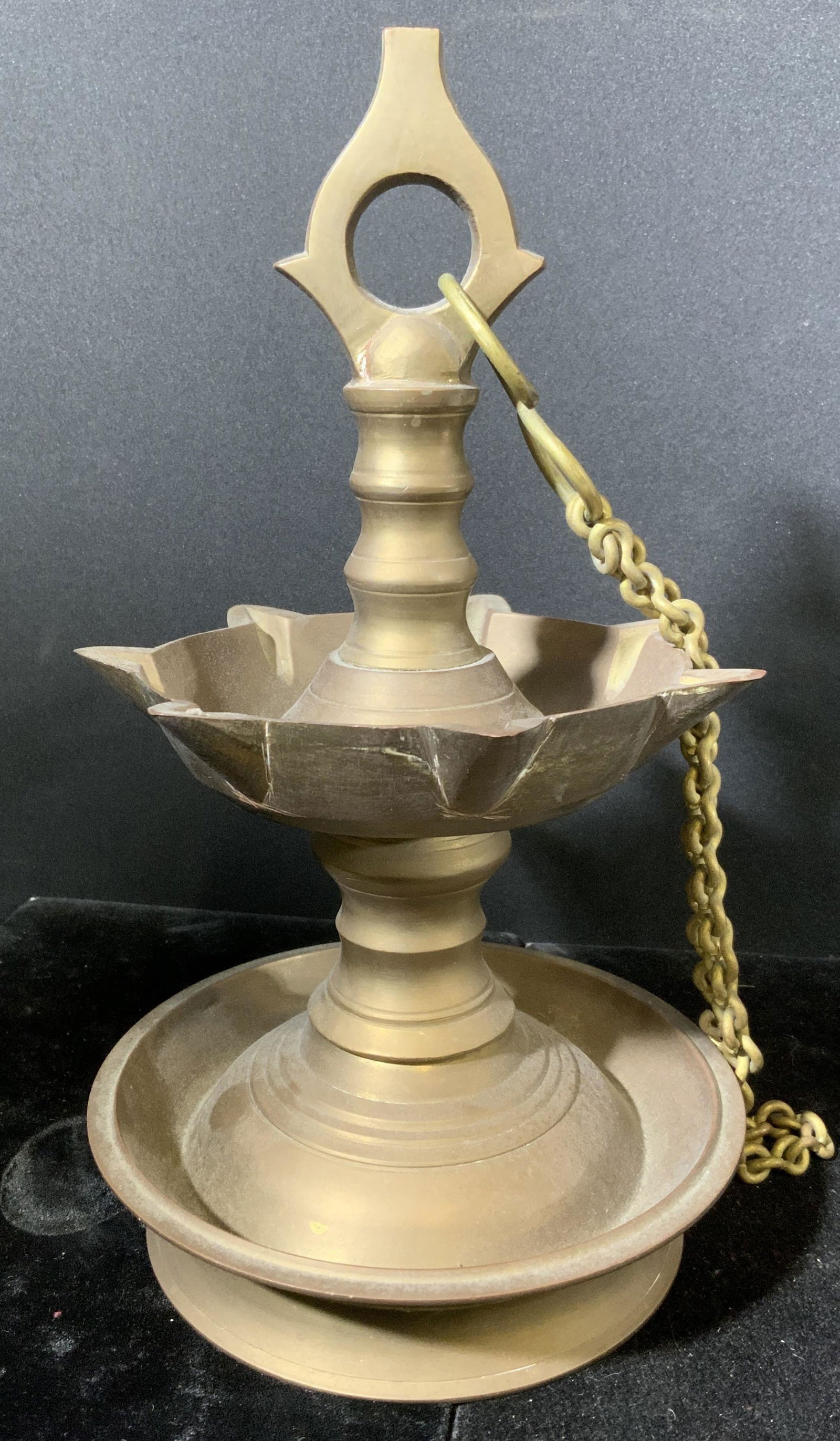 Vintage Hanging Brass Oil Lamp (1 of 5)