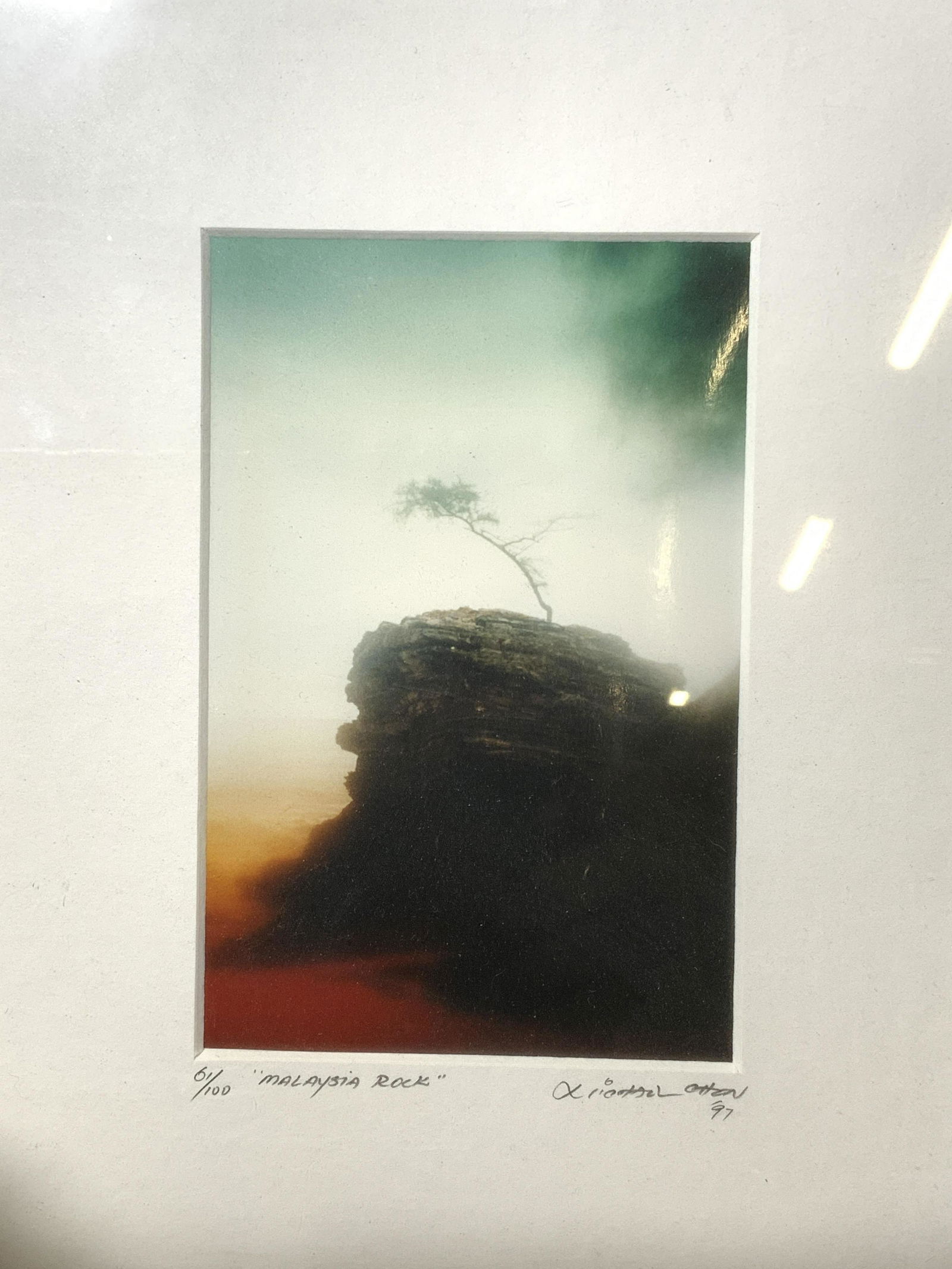 Signed Photograph of Malaysian Rock: Photograph of Malaysian Rock, signature to lower right reads 'Michael Chen’, dated ‘97’, edition number to lower left read ‘61/100’, inscriptions to lower left read ‘Malaysia Rock’, vers
