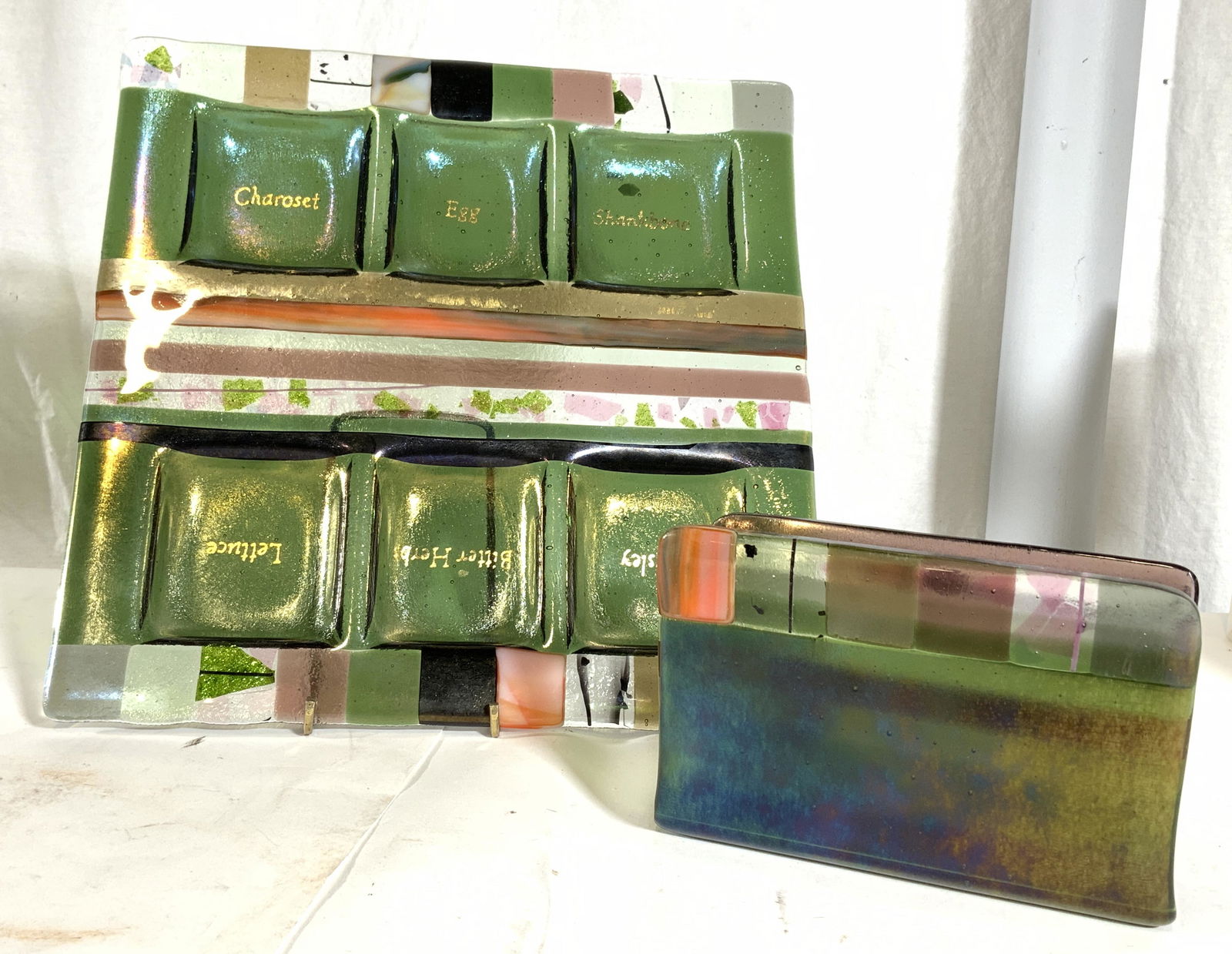 Signed Art Glass Passover Seder Plate (1 of 13)