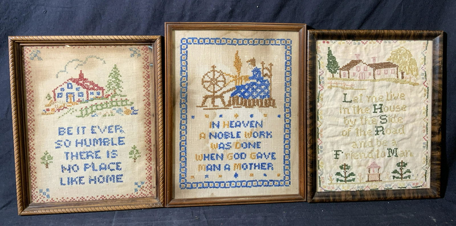 Lot 3 Antique and Vintage Cross Stitch Samplers (1 of 9)
