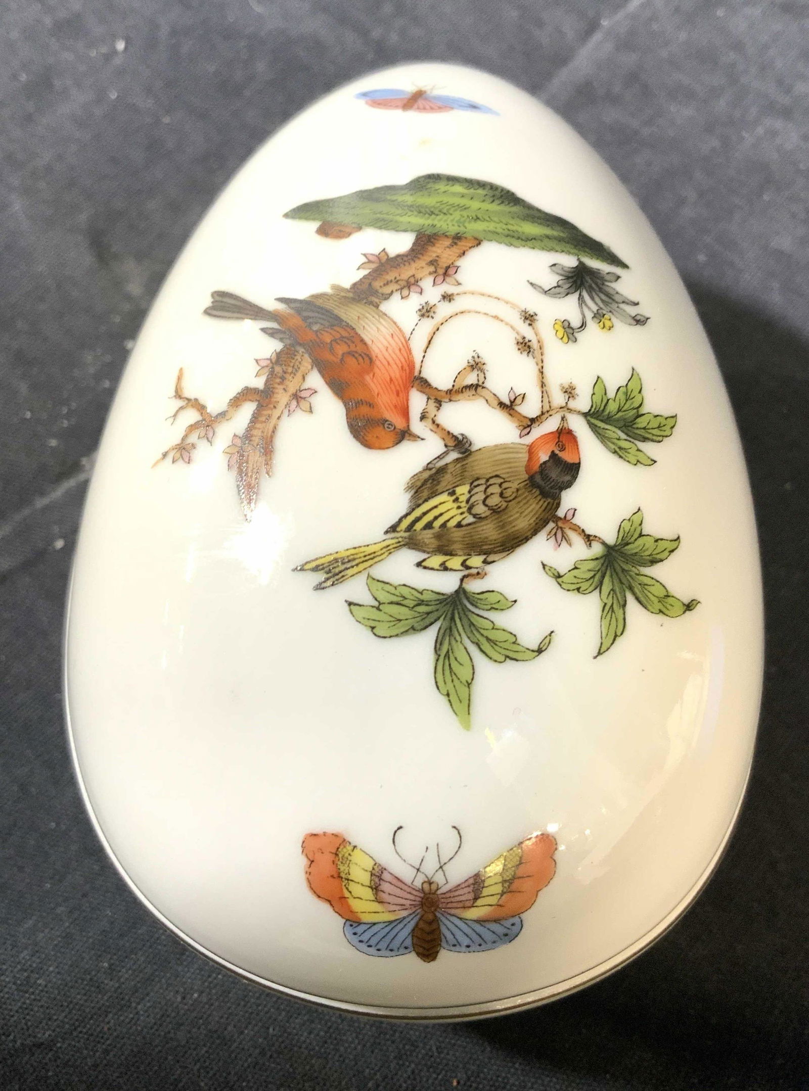 HUNGARY Porcelain Egg Shaped Trinket Box (1 of 7)
