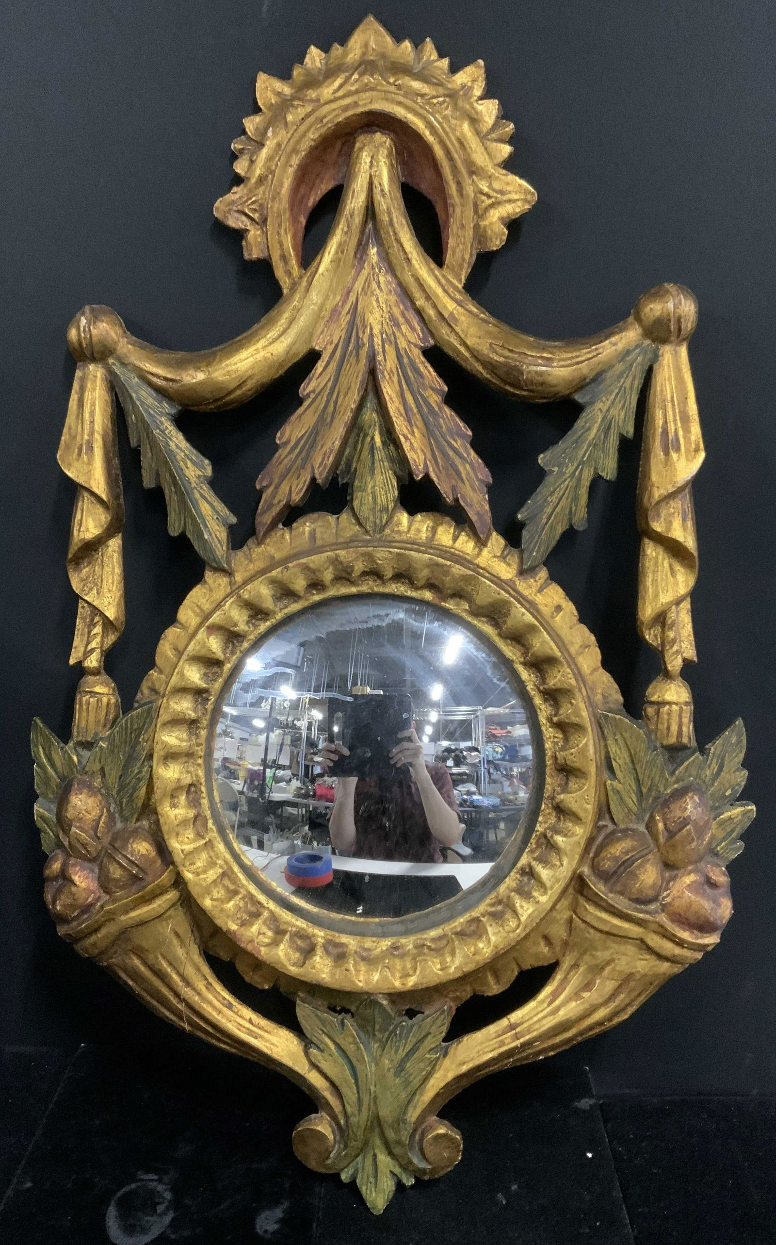 Vintage Hand Painted Gilt Frame Mirror (1 of 6)