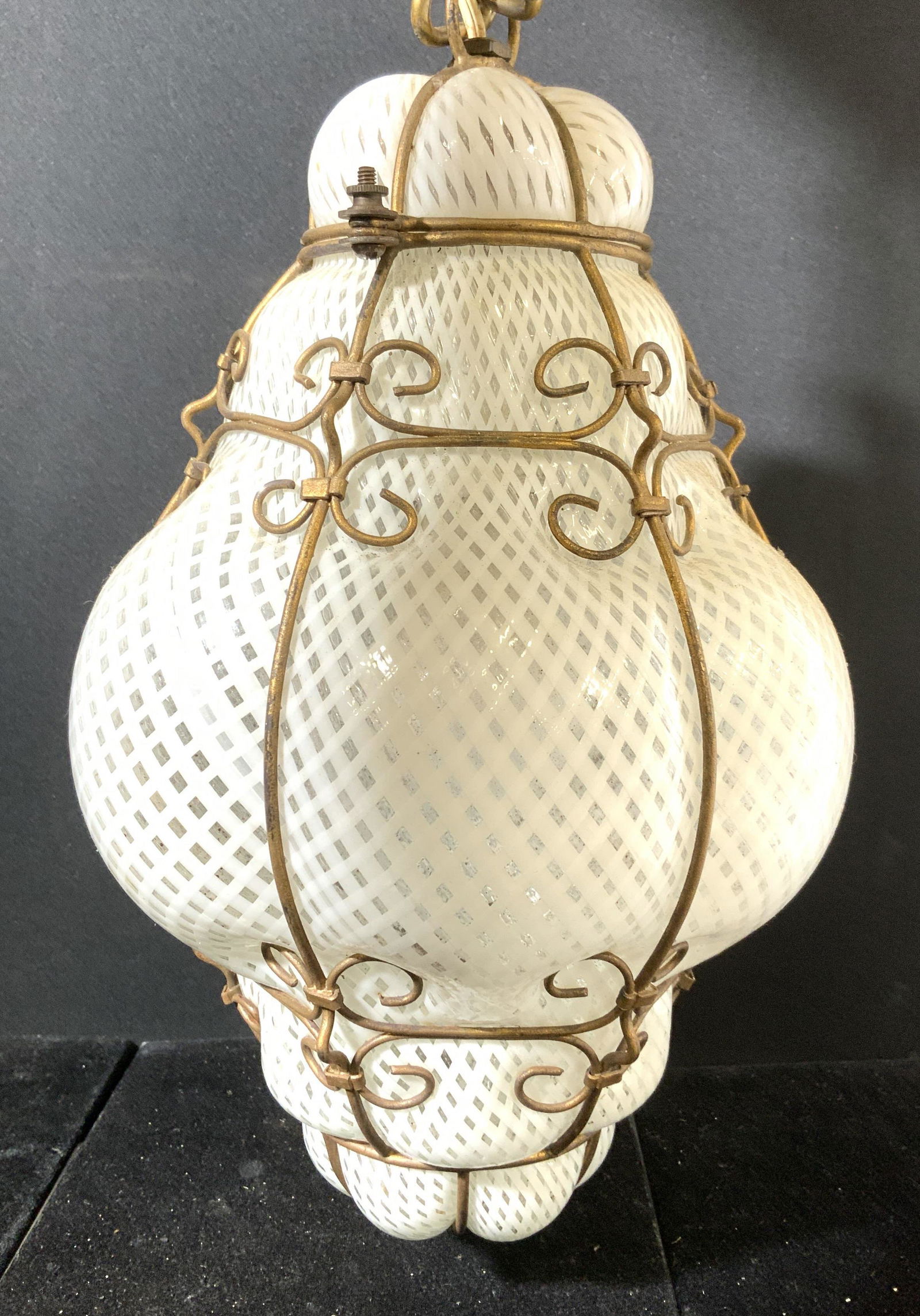 Vintage Reticello Glass Lantern (1 of 6)