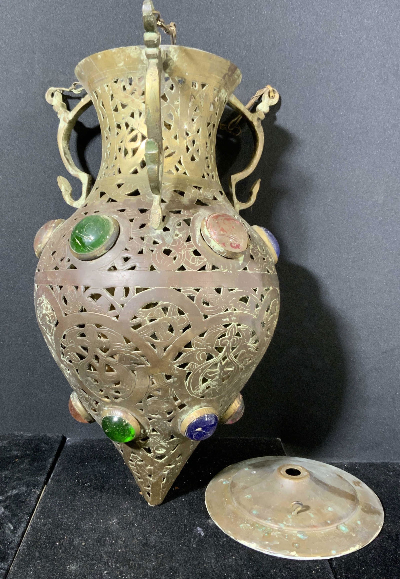 Vintage Pierced Brass Moroccan Style Lamp (1 of 8)