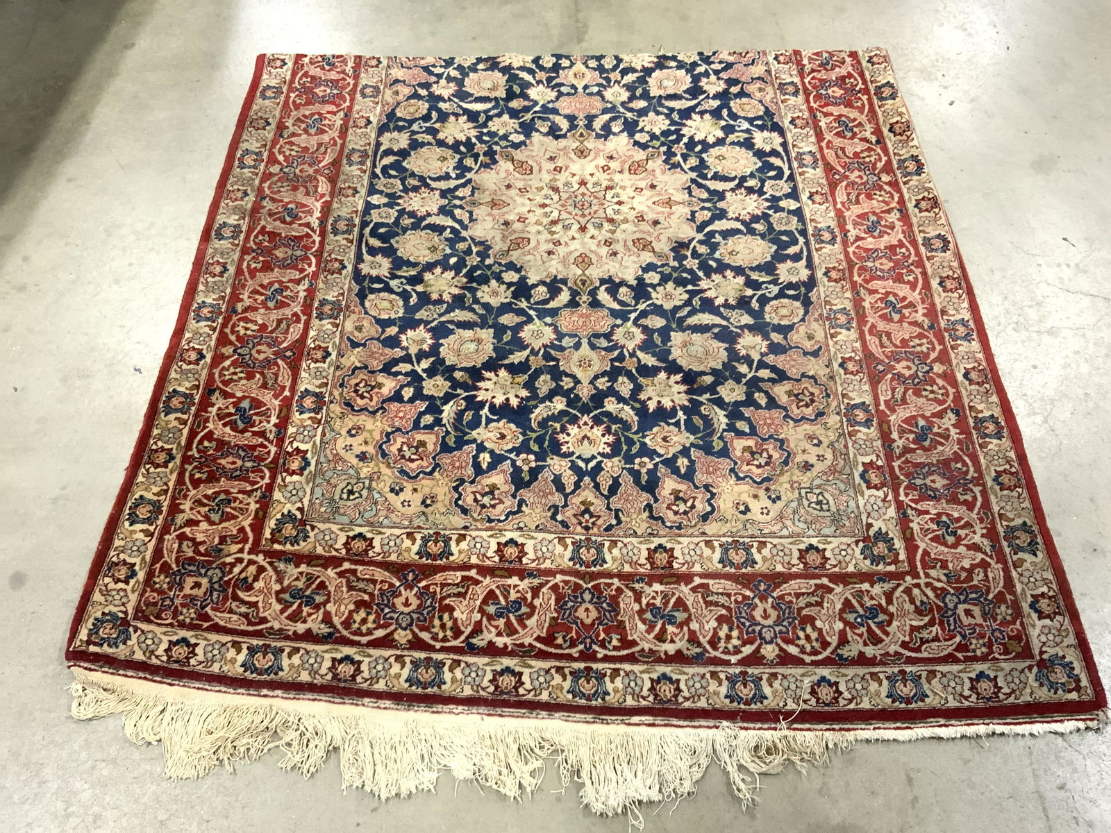 Vintage Oriental Handmade Wool Rug Portion (1 of 9)