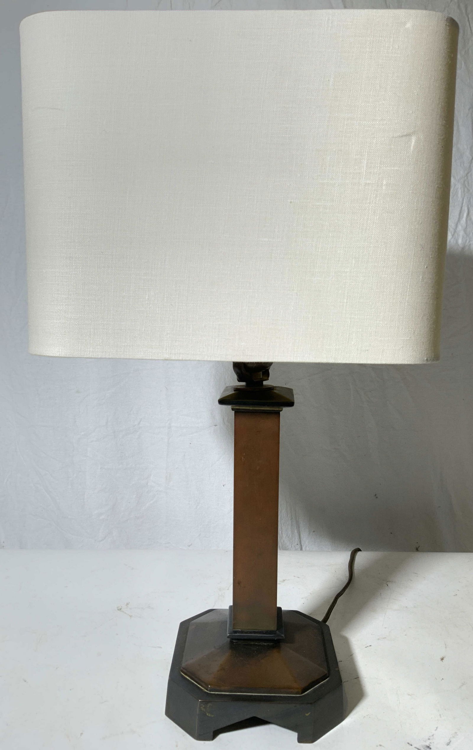 Metal Lamp W Shade & Finial (1 of 8)