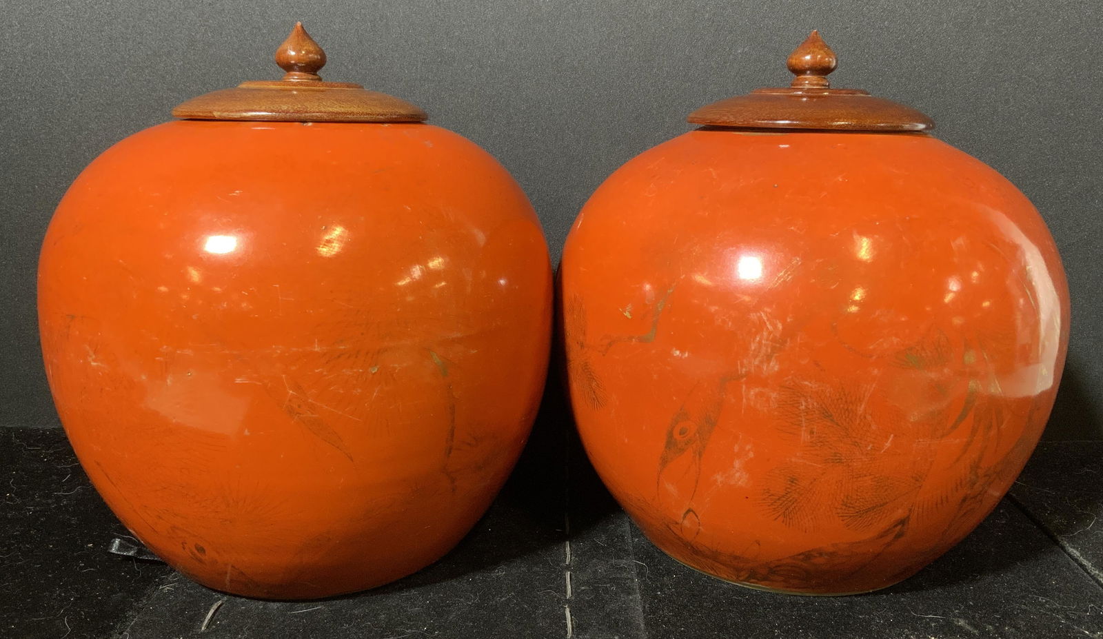 Lot 2 Vintage Asian Melon Jars (1 of 6)