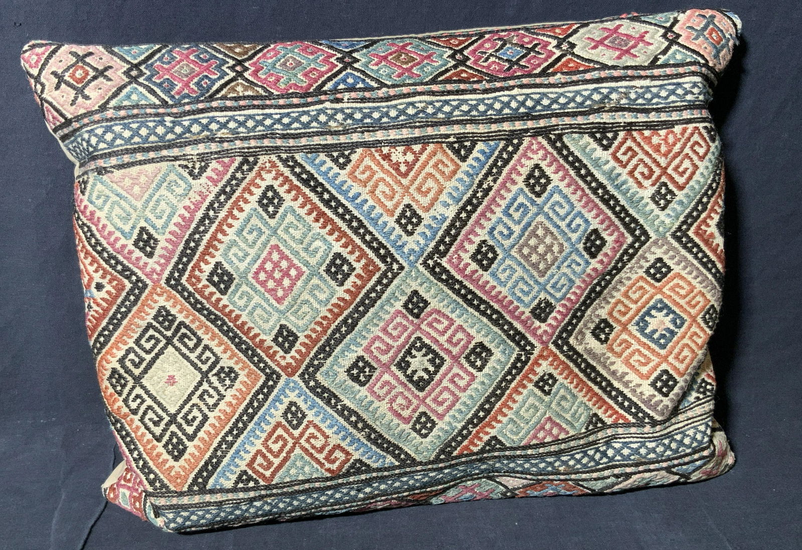 Vintage Greek Pattern Kilim Throw Pillow (1 of 8)