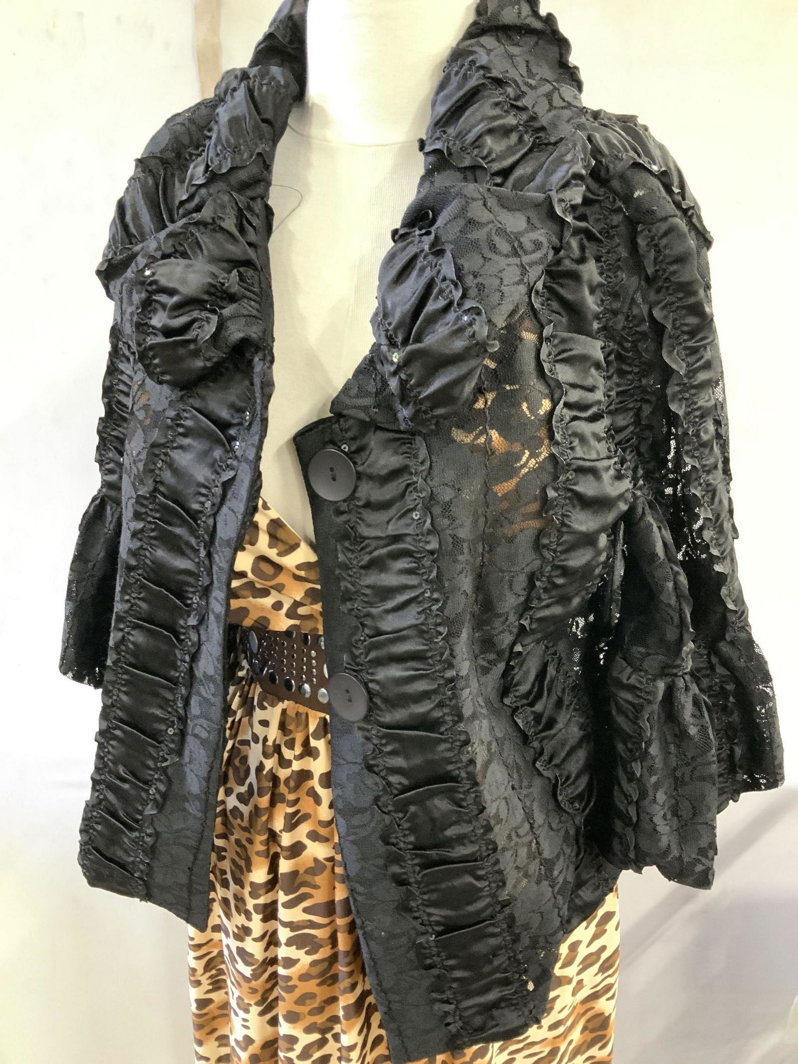 Ladies Festive Animal Print Dress and Cardigan (1 of 6)