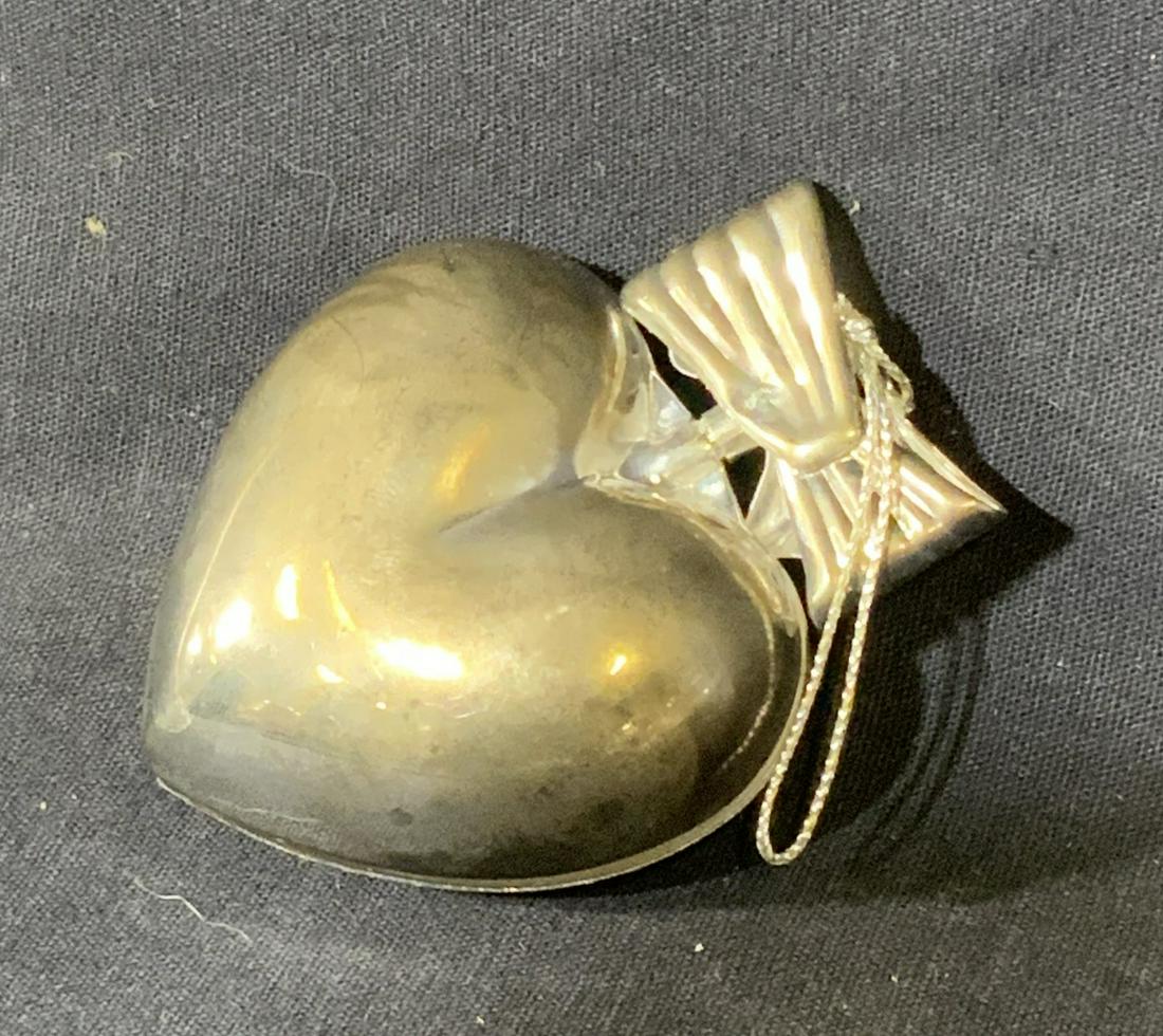 Silver Plated 3D Heart Ornament (1 of 4)