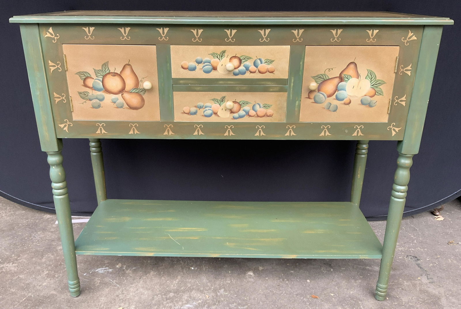 Vintage Console Table Buffet W Drawers (1 of 9)