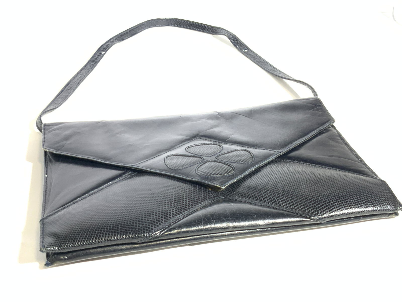 Vintage CHARLES JOURDAN Paris Navy Leather Purse (1 of 11)