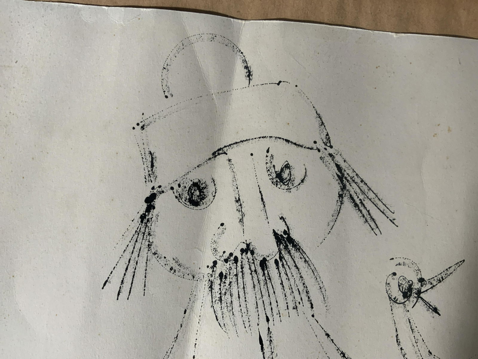 JOVAN OBICAN Ink Drawing of Pipe Player (1 of 8)