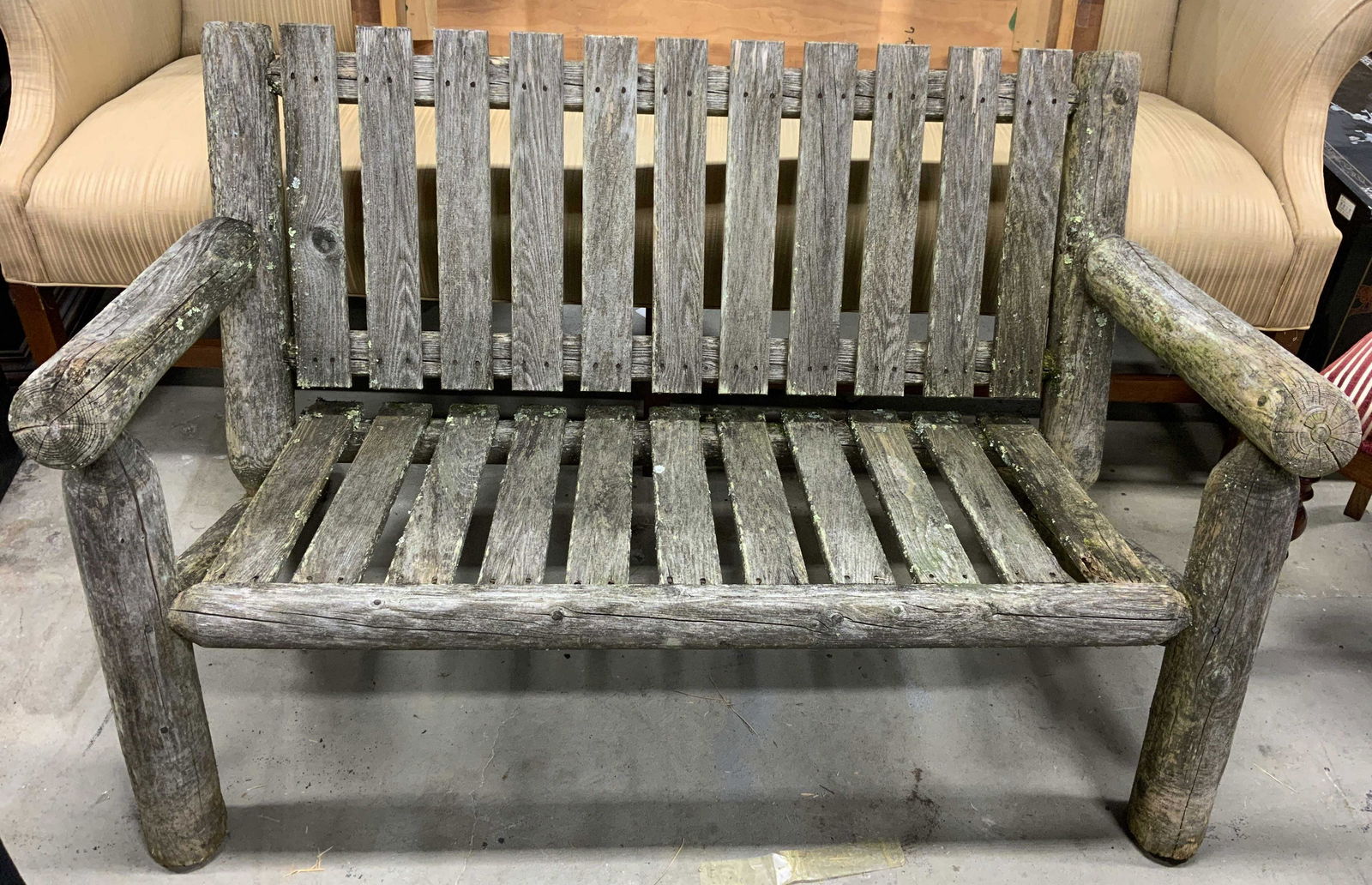 Vintage Carved Wooden Outdoor Park Bench (1 of 7)