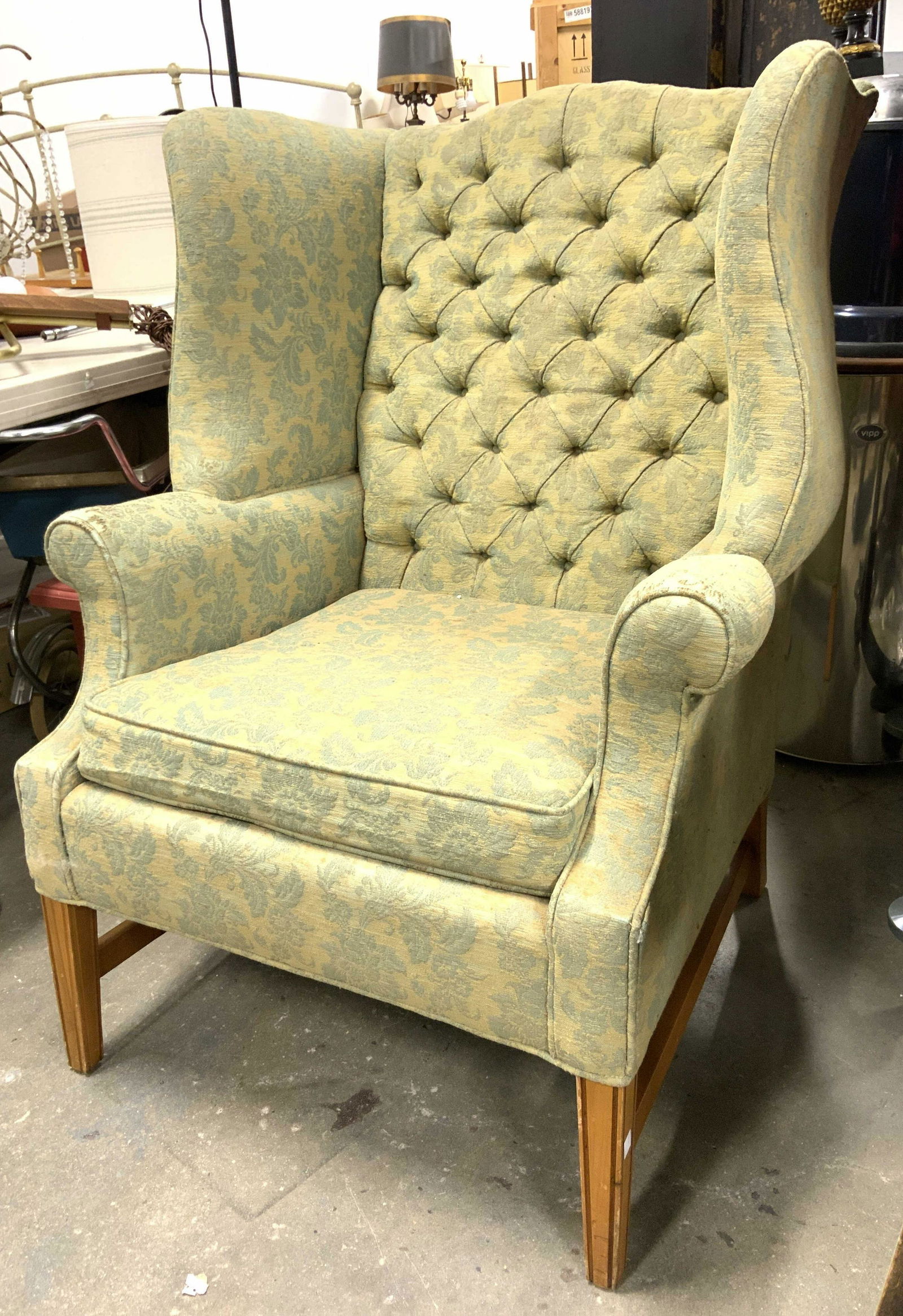 CENTURY Vintage Tufted Wing Chair (1 of 8)