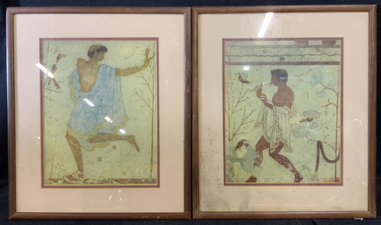 Pair Framed Lithographs, Dancer and Musician (1 of 8)