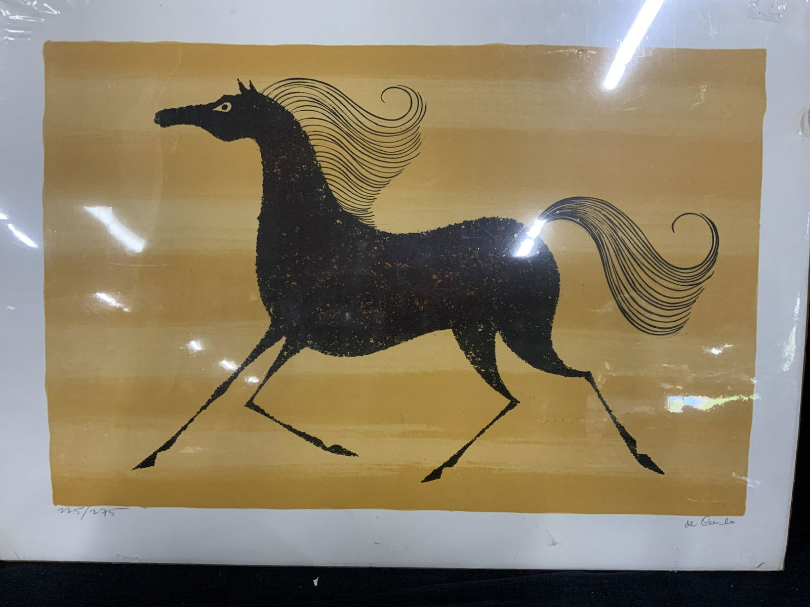 DECARLO Signed Lithograph of Galloping Horse (1 of 4)