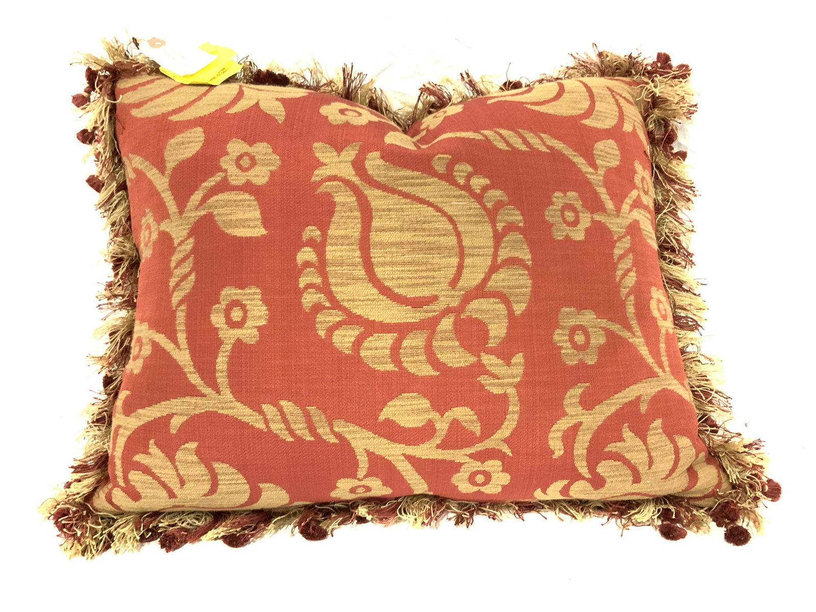 Custom Made Silk Toss Down Pillow w Fringe (1 of 7)