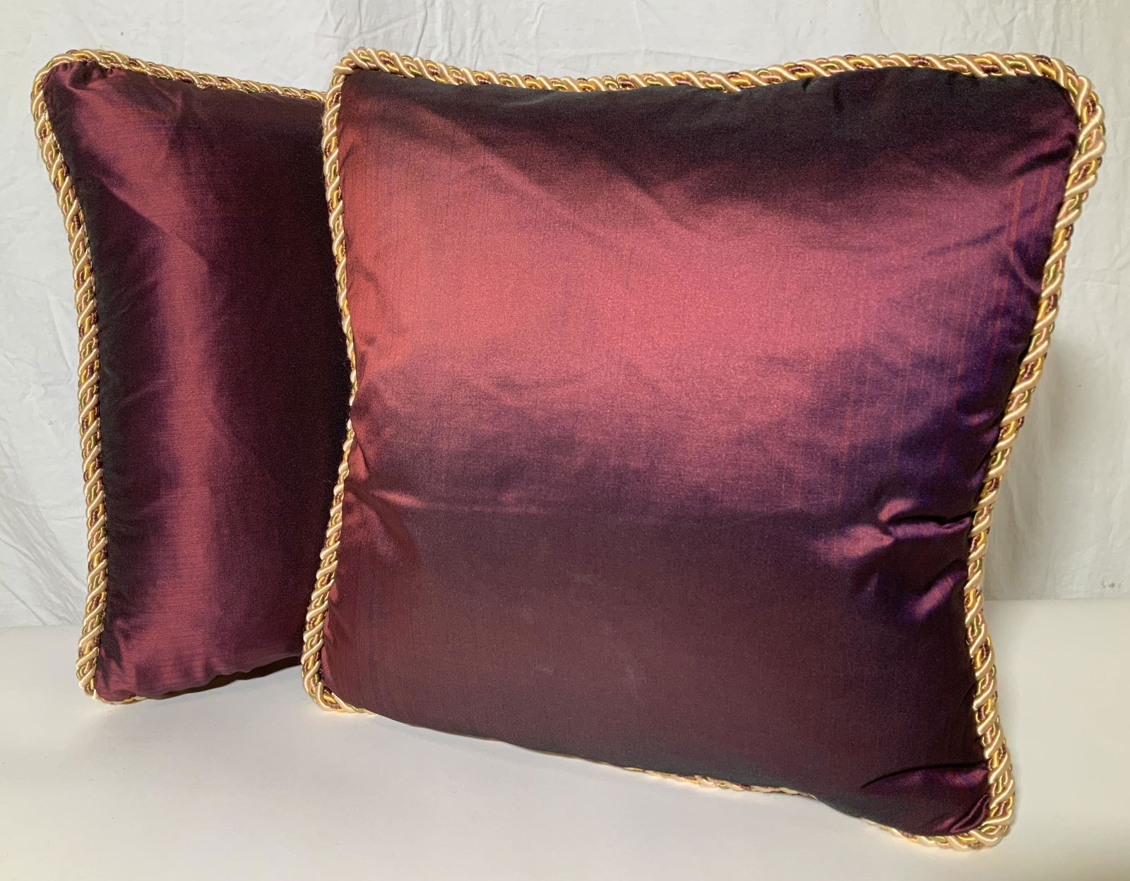 Pair Custom Made Down Pillows with Rope Cording (1 of 5)