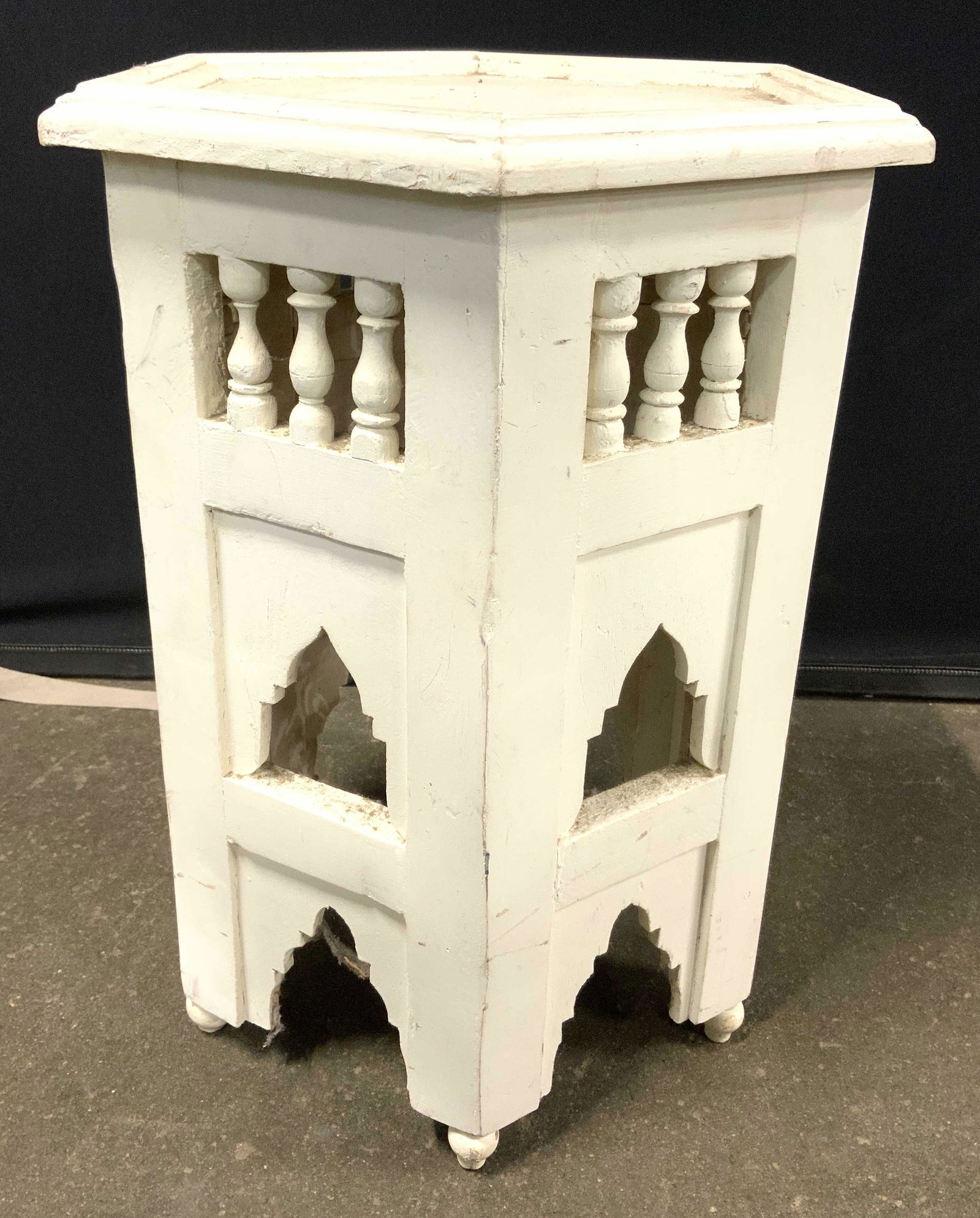 Vintage White Tibetan Side Table (1 of 7)