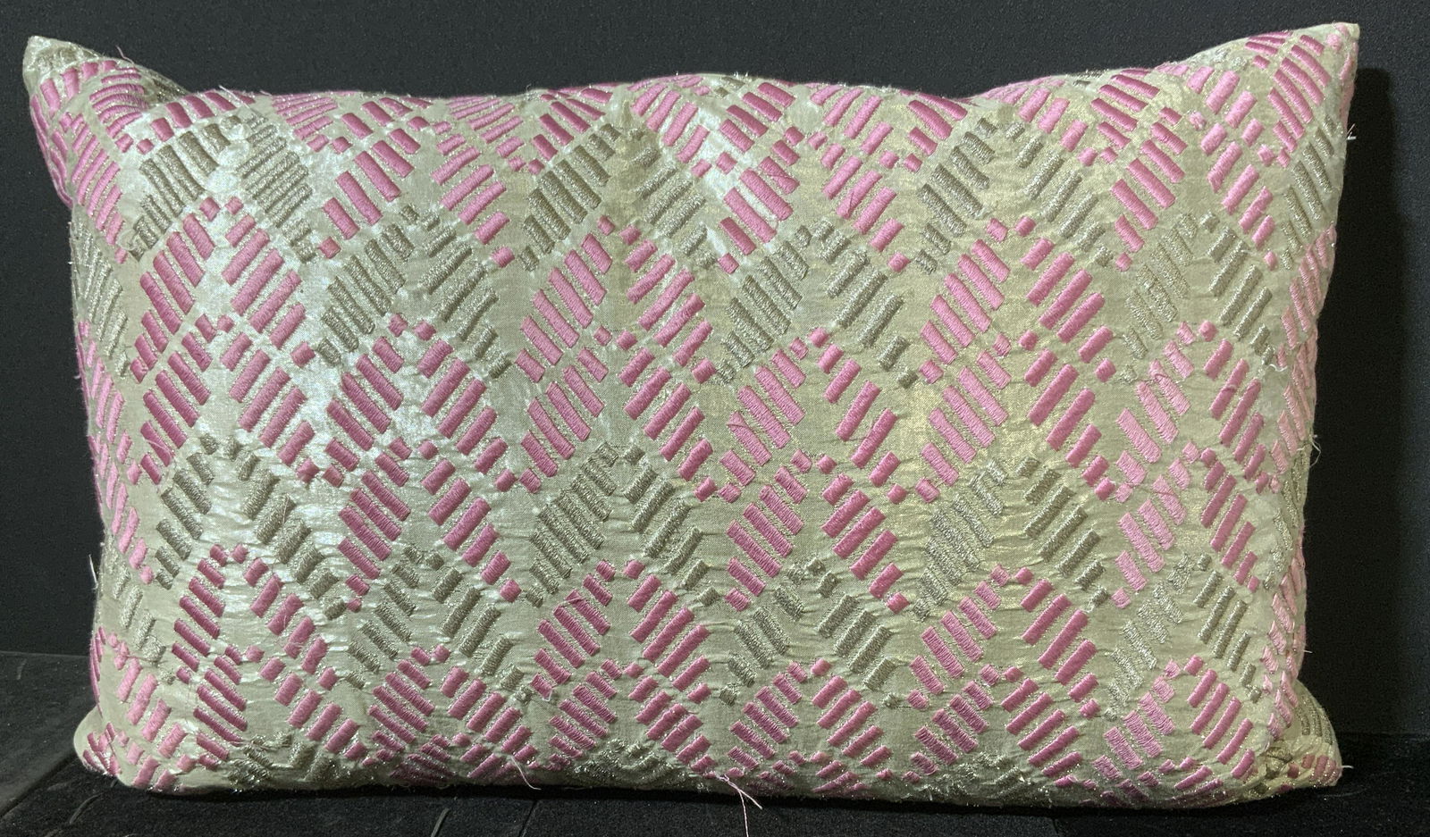 Pink & Silver Throw Pillow (1 of 5)