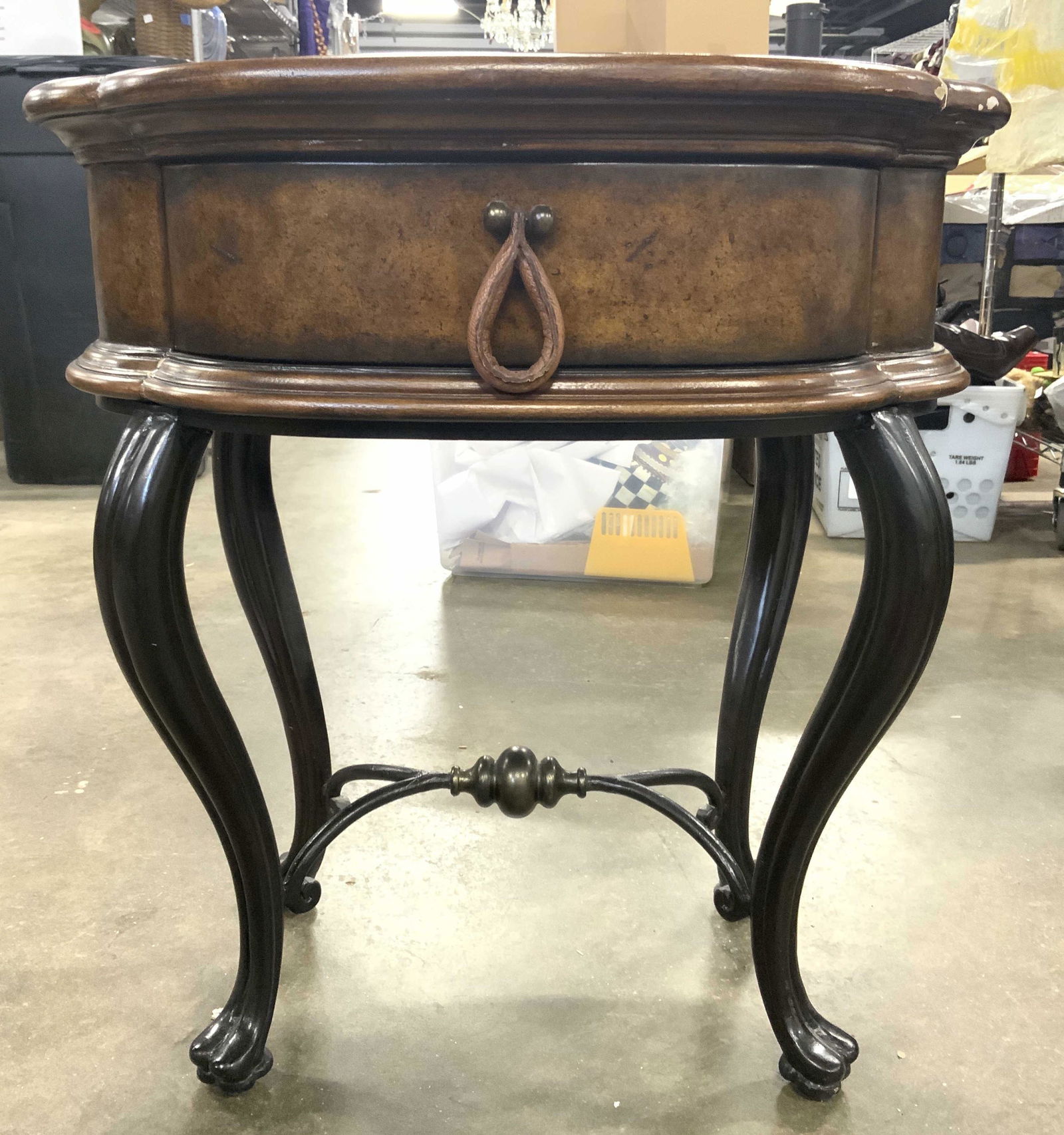 CASTILEX Wood Side Table W Drawer & Metal Legs (1 of 11)