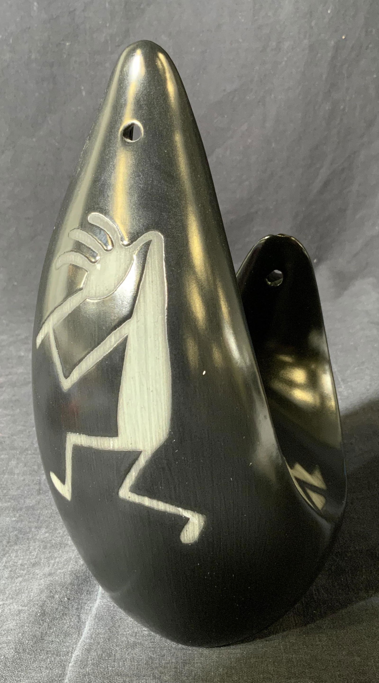 Black Kokopelli Native American Vessel (1 of 6)