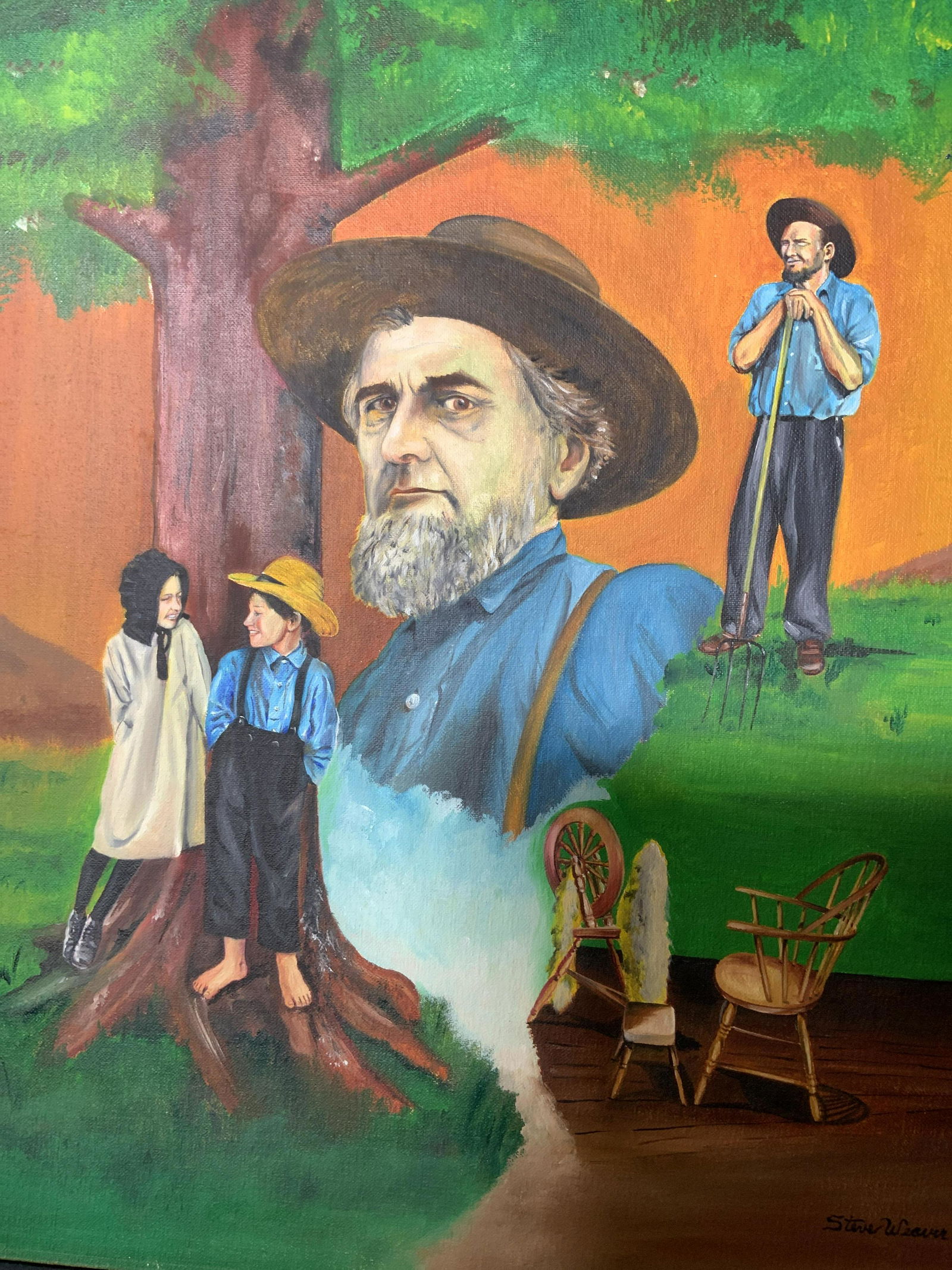 STEVE WEAVER Signed Oil on Panel (1 of 6)