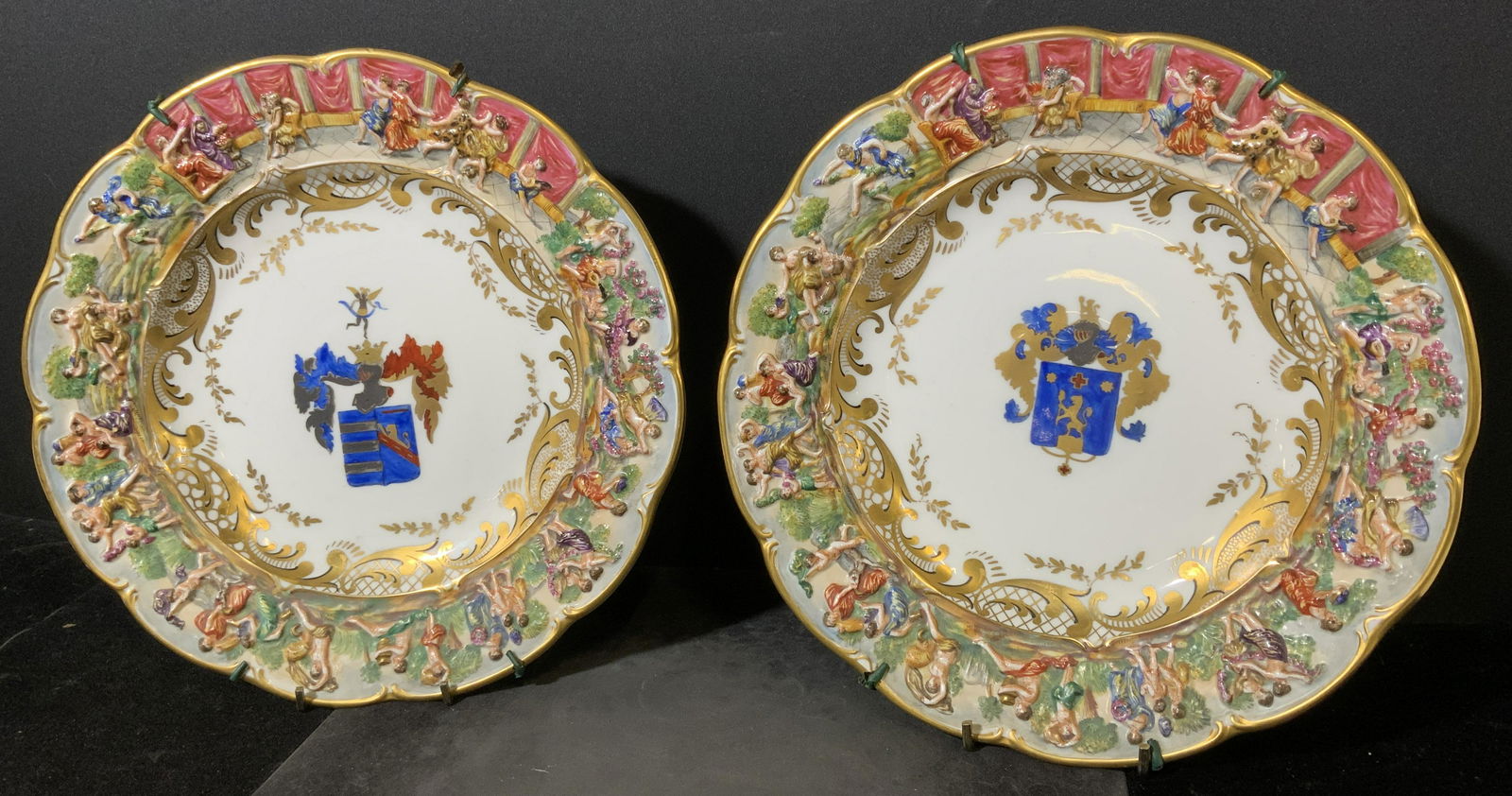 Lot 2 Vintage Hand Painted Capodimonte Plates (1 of 10)