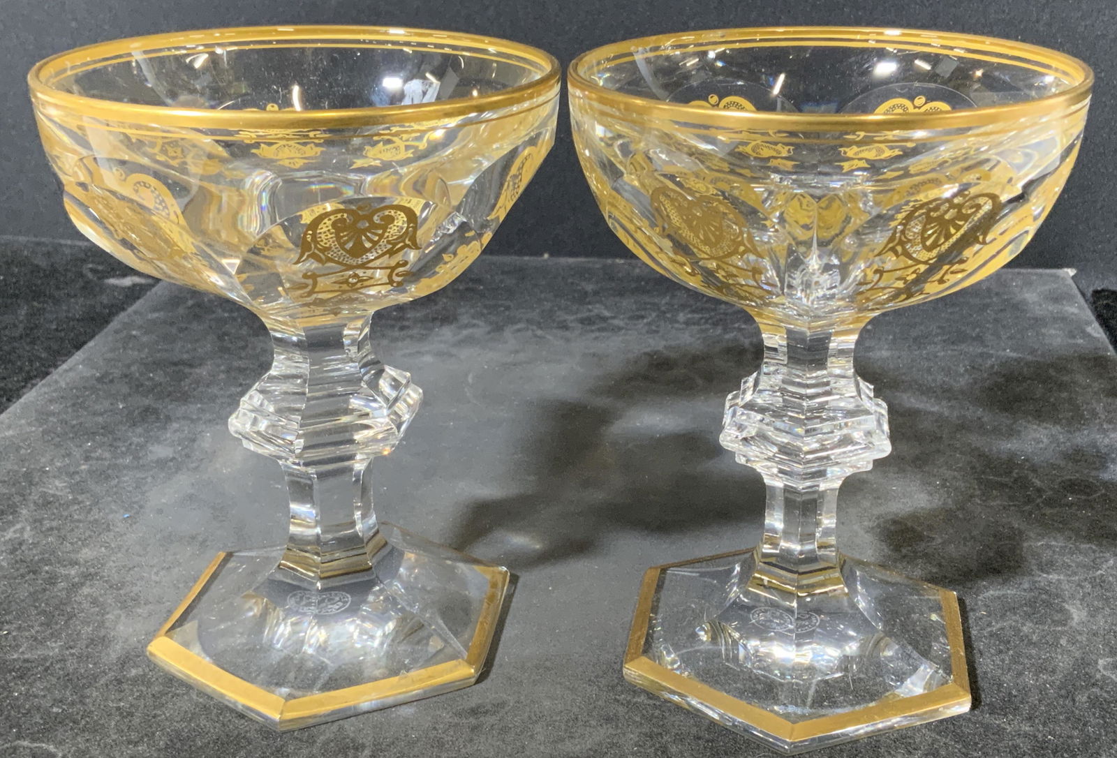 Pair Cut Crystal BACCARAT Chalices (1 of 5)