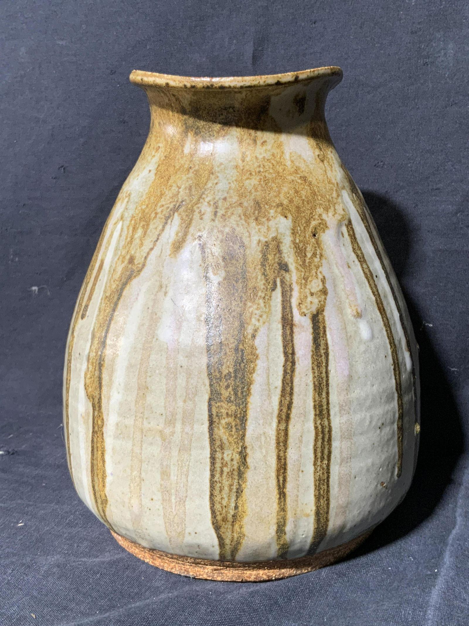 Signed Ceramic Vase with Drip Glaze (1 of 5)