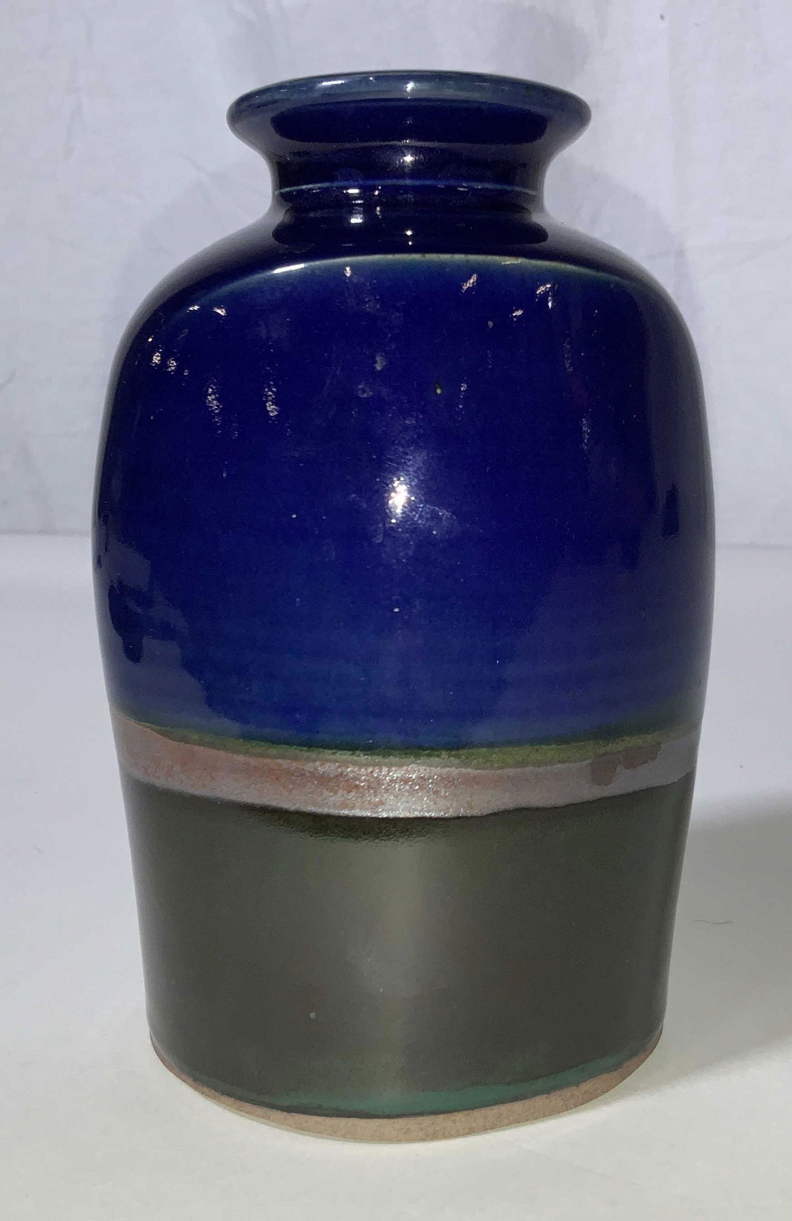 Emerald and Cobalt Blue Ceramic Vessel (1 of 7)