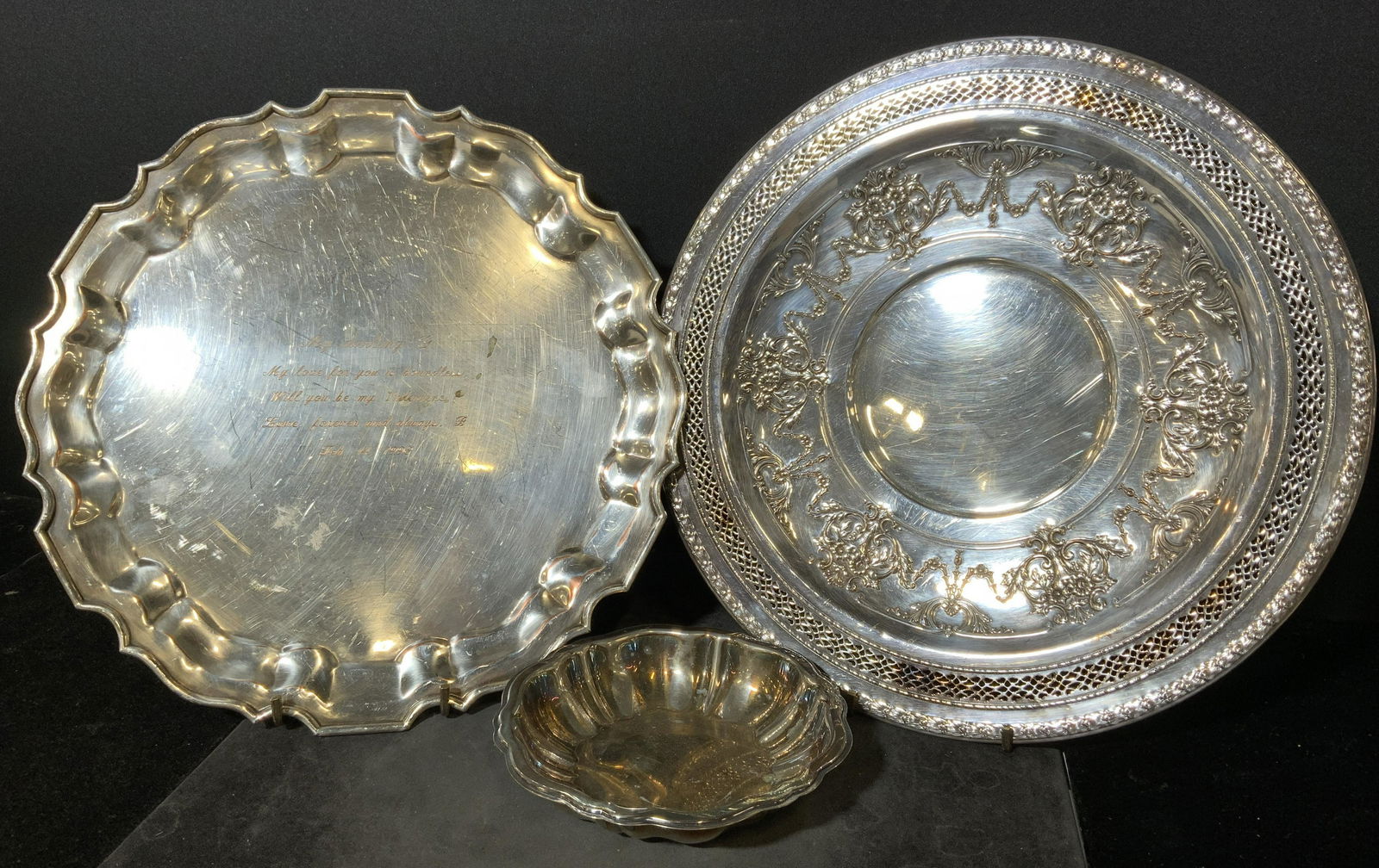 Lot 3 Silver Plated Plates (1 of 7)