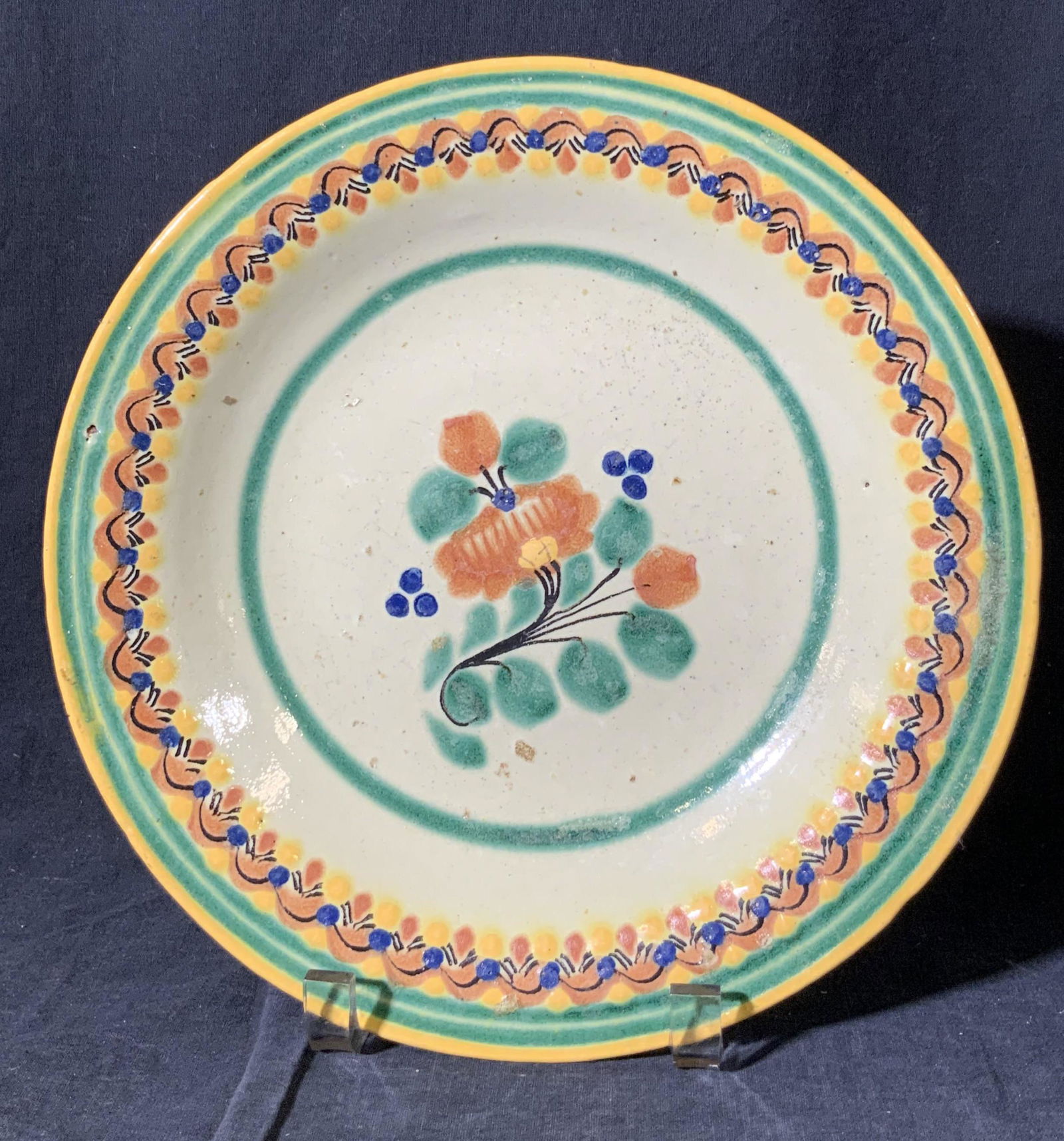 PUEBLA MEXICO Signed Hand Painted Ceramic Plate (1 of 7)