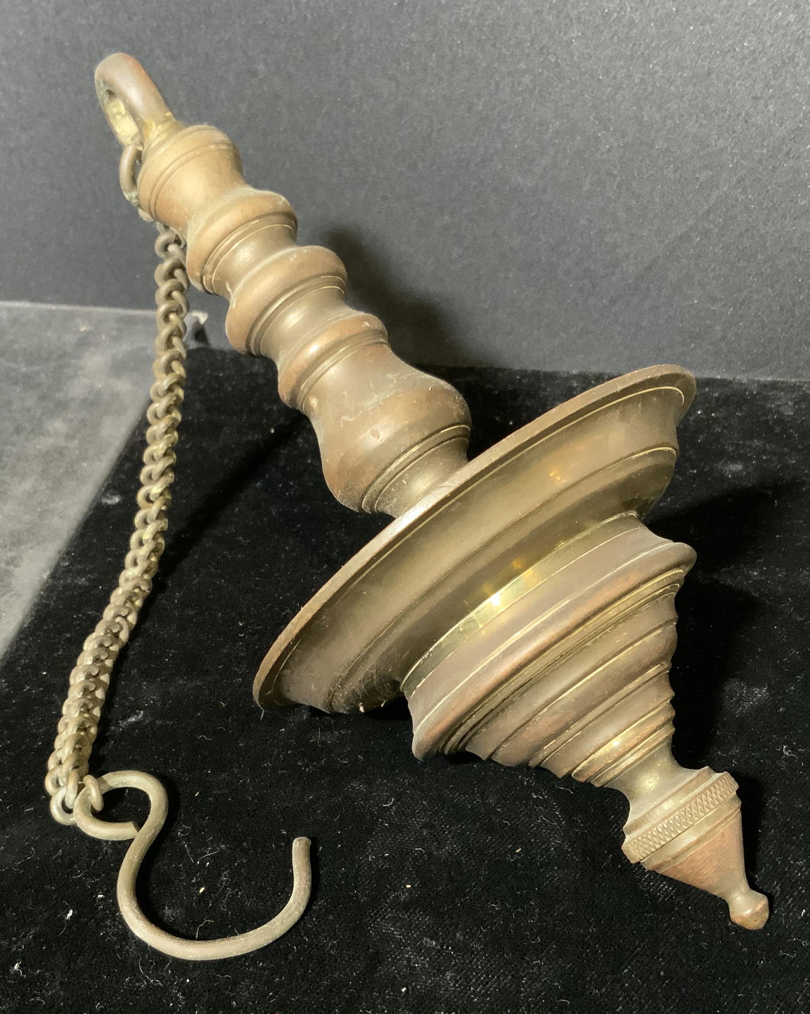 Vintage Hanging Brass Oil Lamp (1 of 6)