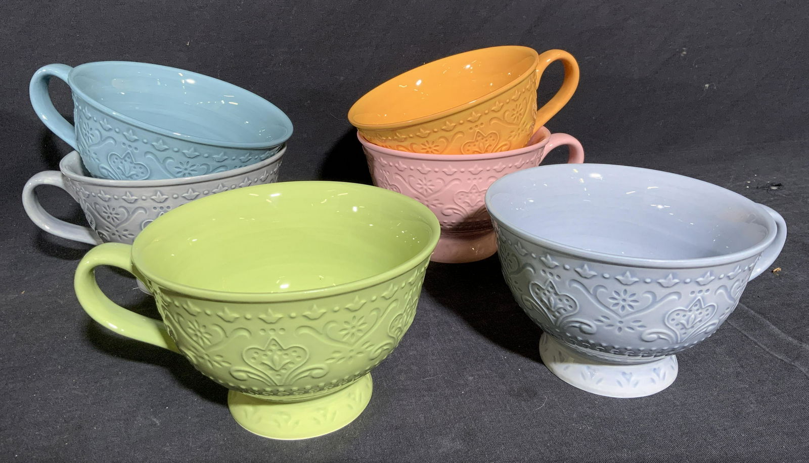 Lot 6 Certified Int. Ceramic Soup Mugs Pastel (1 of 4)