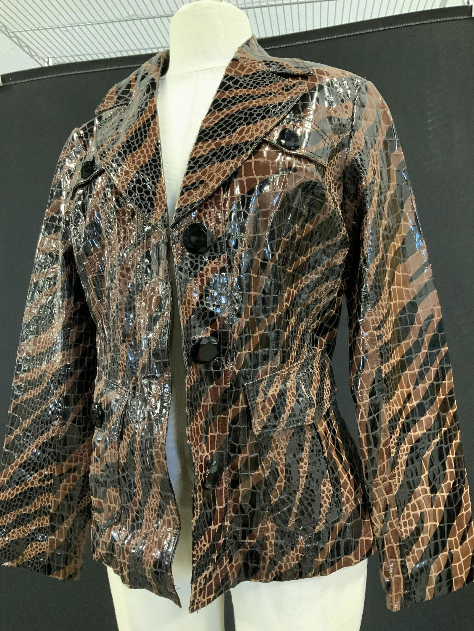 BEREK Tiger Print Leather Fashion Jacket (1 of 9)