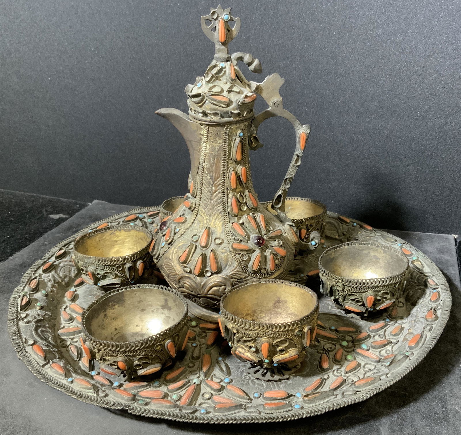 Set 8 Antique Turkish Coffee Set (1 of 5)