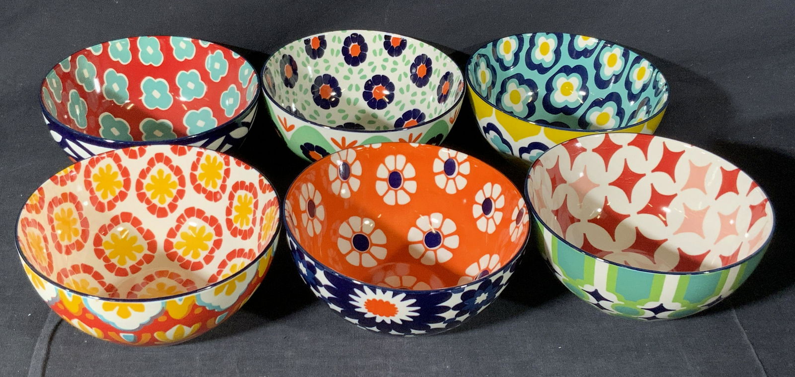 6p CERTIFIED INTERNATIONAL Patterned Ceramic Bowls (1 of 7)
