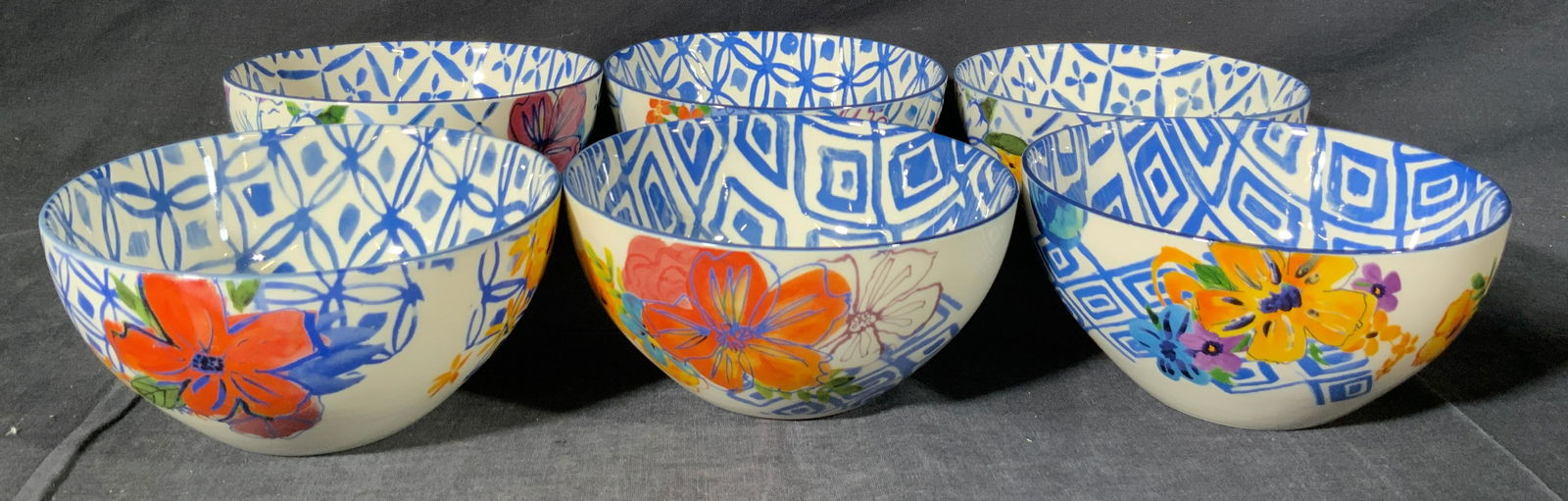 Lot 6 CERTIFIED INTERNATIONAL Ceramic Floral Bowls (1 of 7)